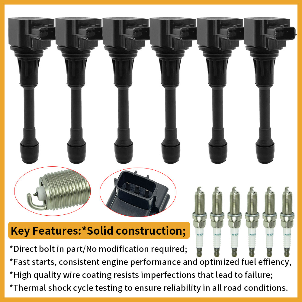 6 Spark plugs and Ignition coils packs fits Nissan Maxima Infiniti 3.5 V6 UF550