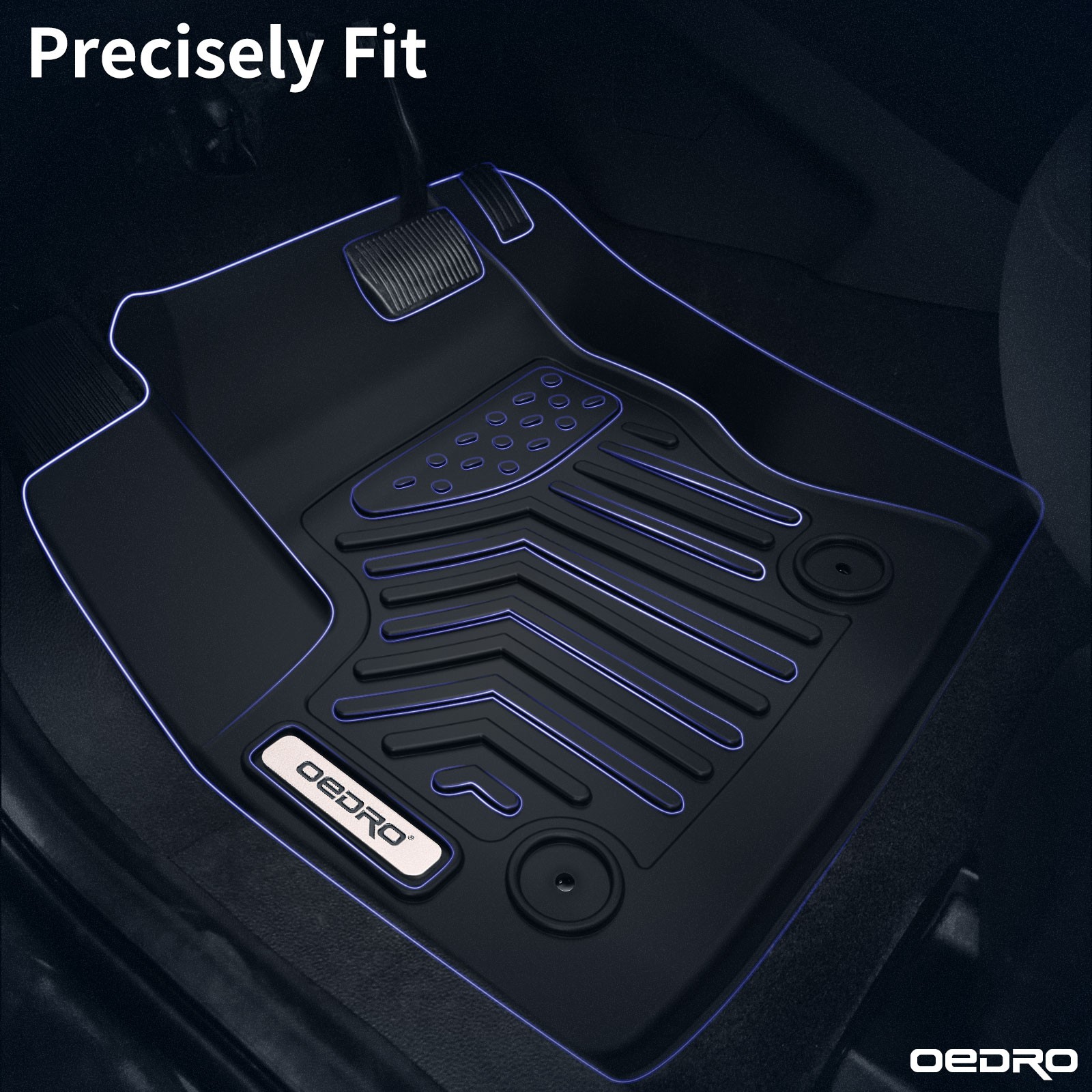 Floor Mats for 2017-2024 Nissan Titan Crew Cab TPE All-Weather 2 Row Liners