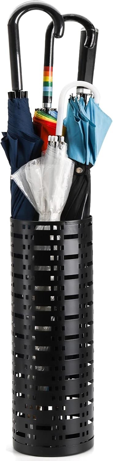 Jucoan Metal Round Umbrella Stand Rack, 16.5 x 6 Inch Free Standing Umbrella Hol