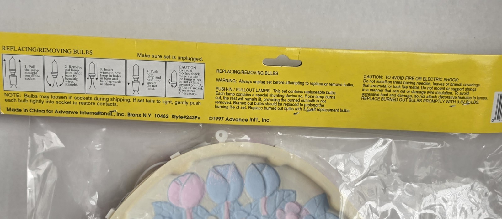 Vintage 1997 Lighted Easter Egg Window Sculpture - NIB - Retro 90s Holiday Decor