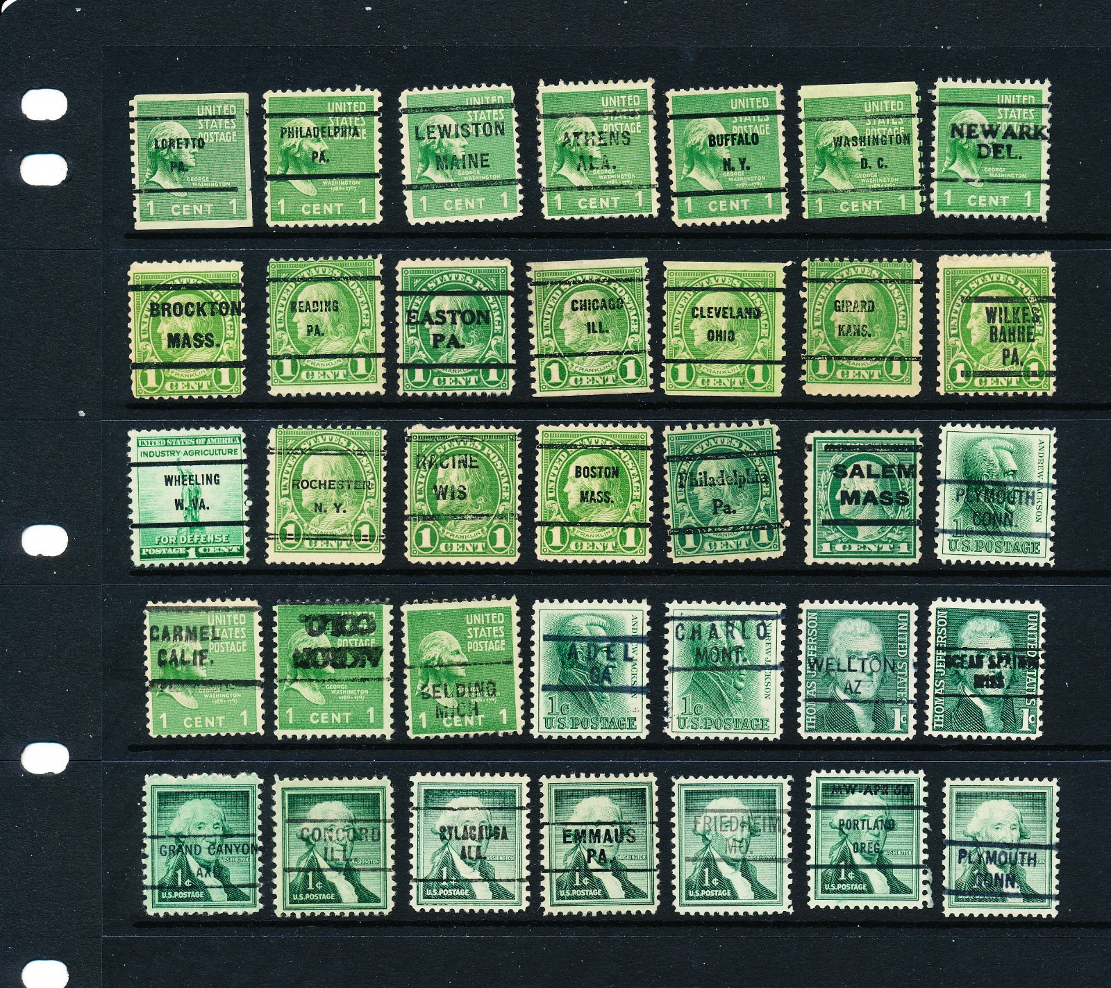 Early Precancel Stamp Collection