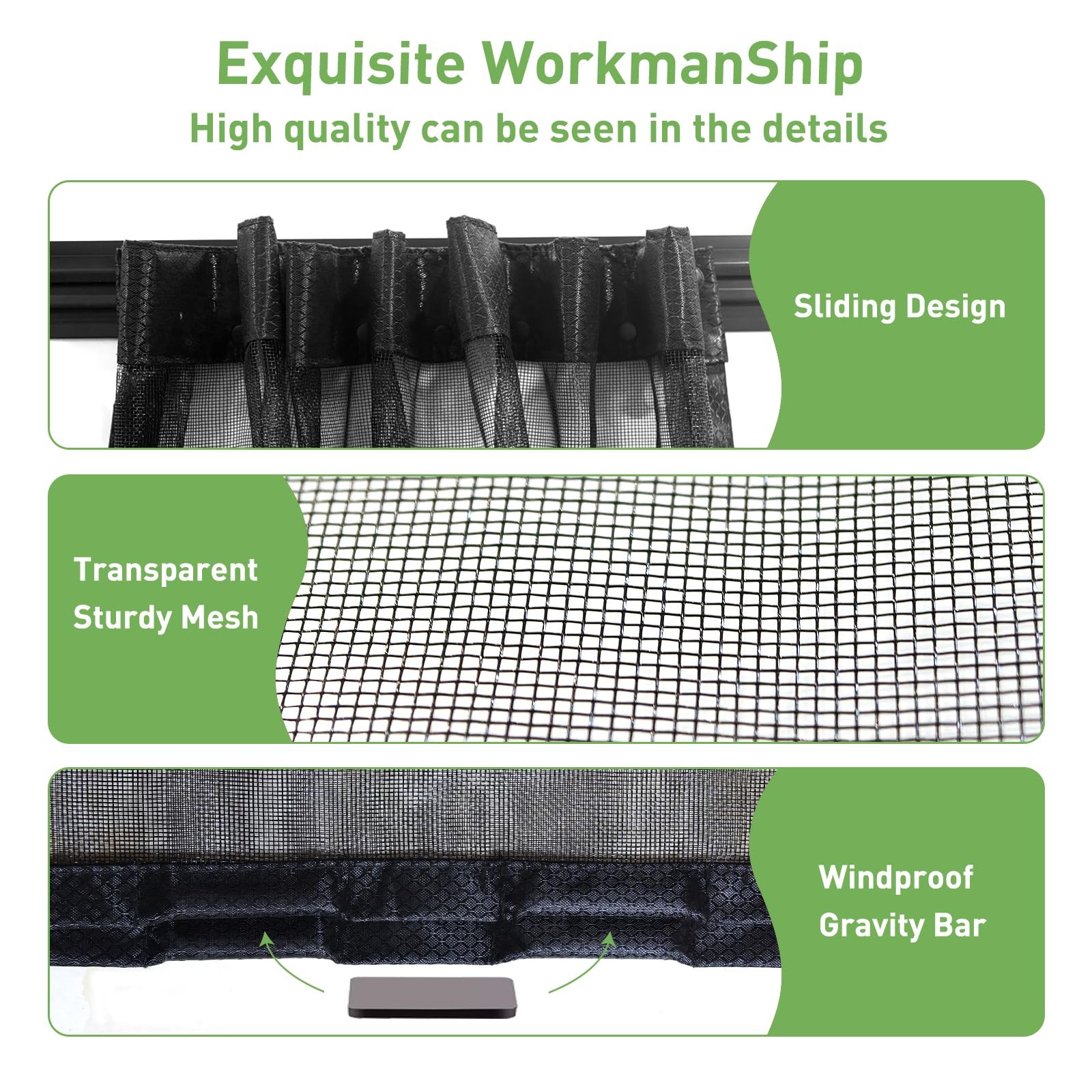 Magnetic Screen Door for Sliding Door, Retractable Sliding Screen Door with T...