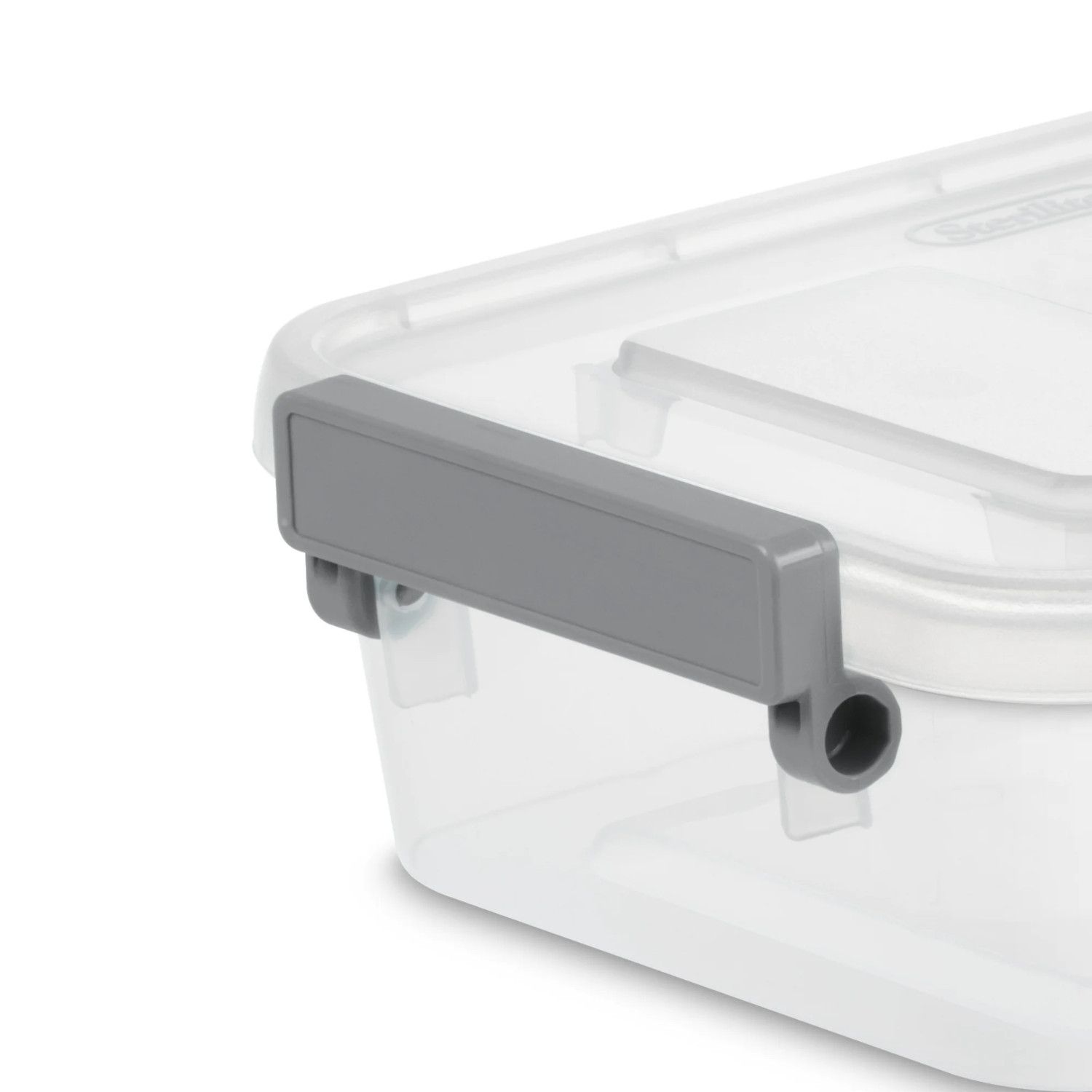 Sterilite 2.7 Qt. Modular Latch Box Plastic with Clear Base and Lid, Titanium