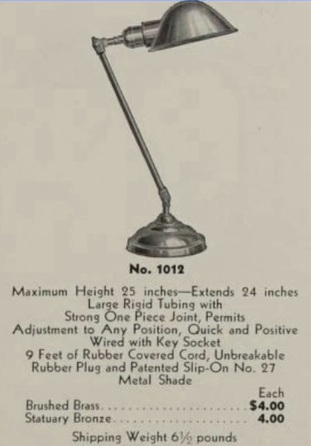 Antique Articulated Brass Faries Desk Lamp