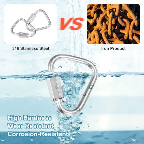 Quick Chain Link Connector, Stainless Steel Locking Repair Chain M4（5/32"）