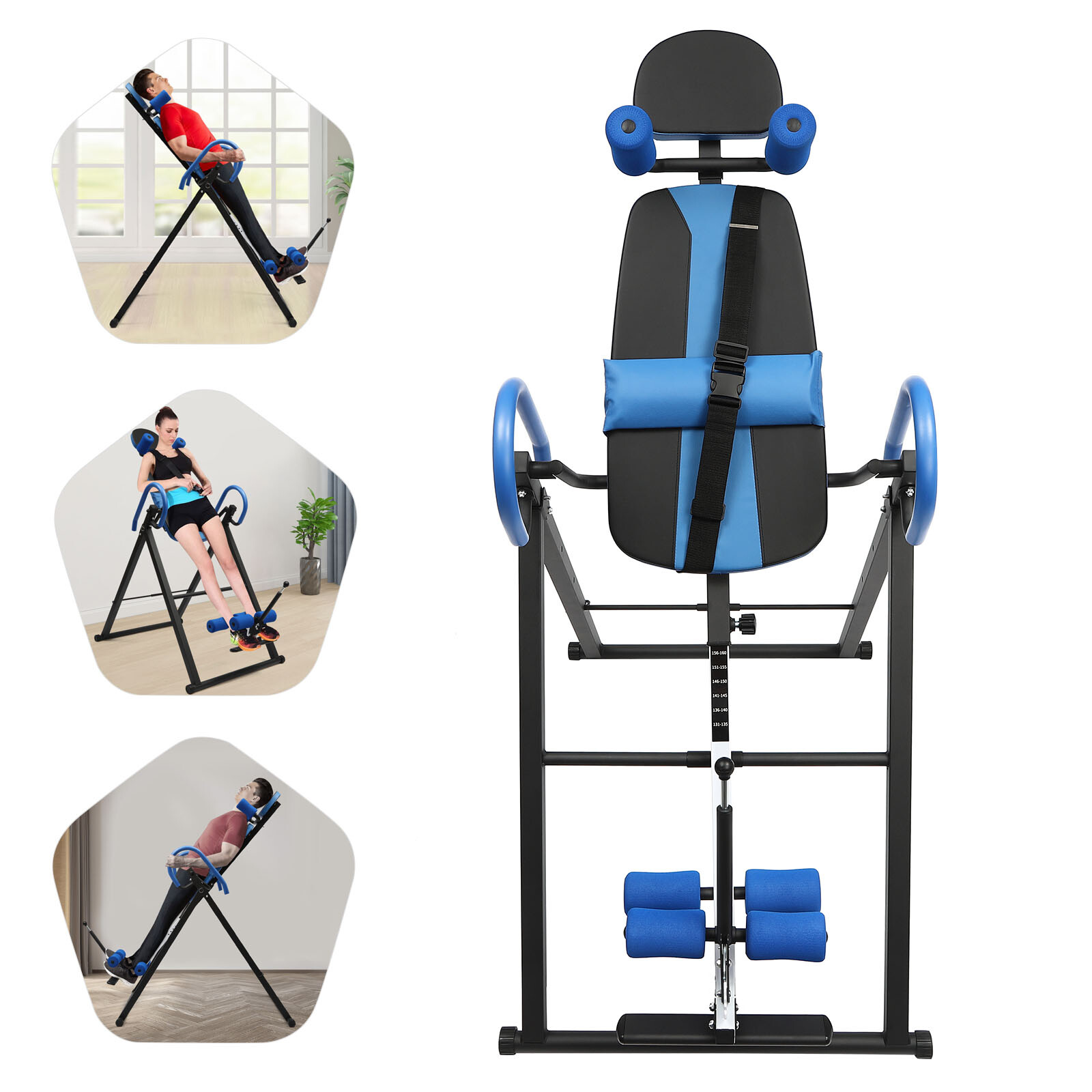 Gravity Inversion Table Foldable Stretcher Inverter Machine Gym Fitness 330LBS