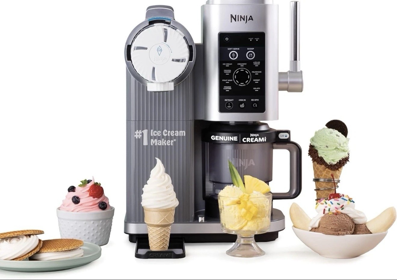 Ninja CREAMi Scoop & Swirl Ice Cream Maker, Soft Serve Desserts, Sorbet, Milksha