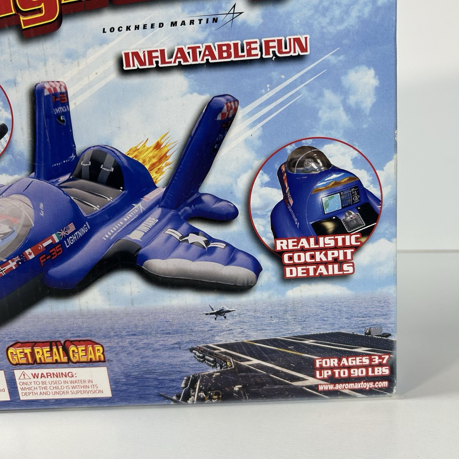 Inflatable Aeromax F-35 Lightning II Fighter Plane Pool Toy 5 Ft Sealed In Box
