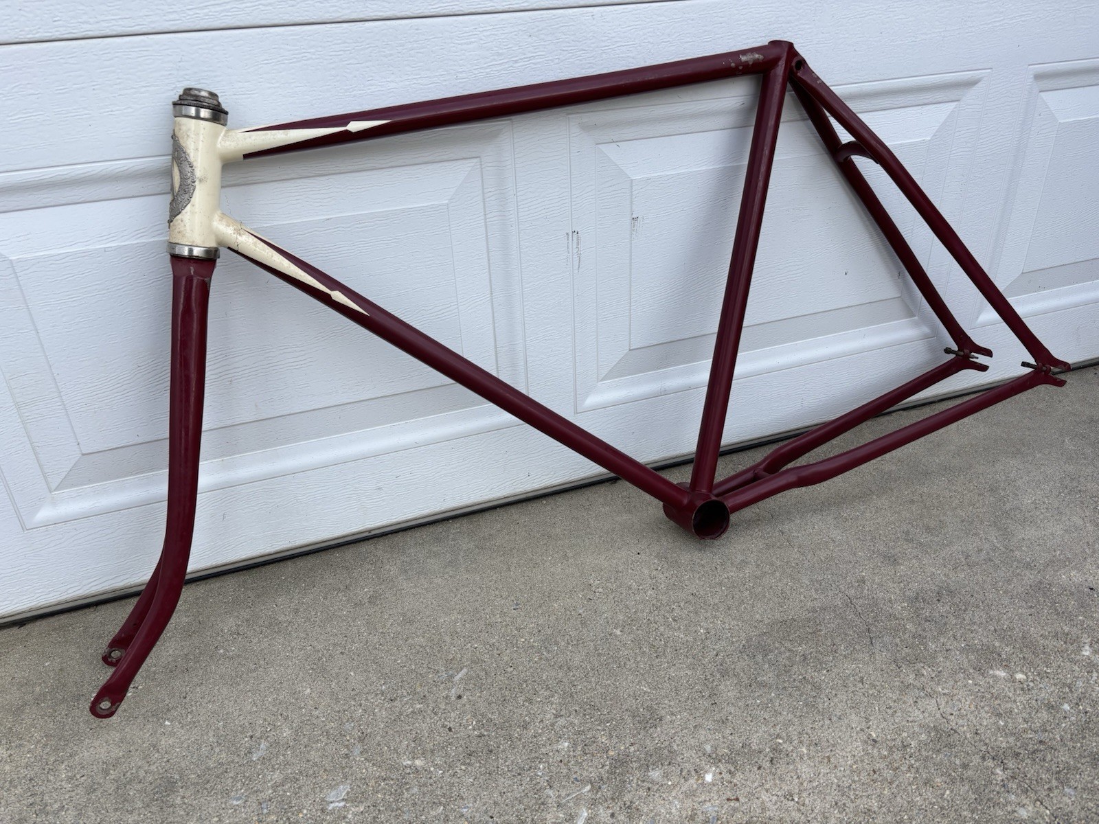 ANTIQUE 1900'S CIRCA ADLAKE 28" REPAINTED MOTORBIKE FRAME SET