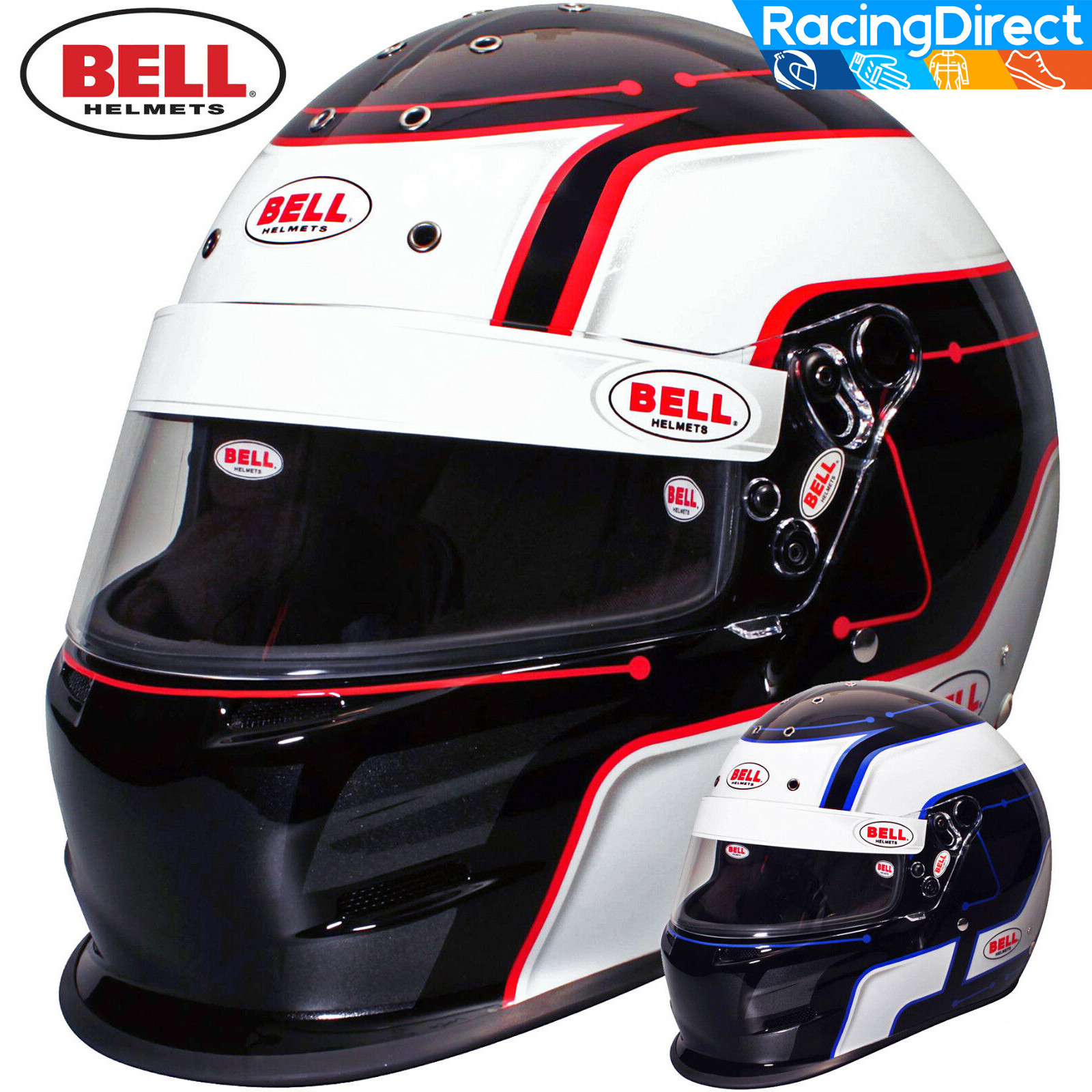 Bell - K1 Pro Graphic SA2020 Racing Helmet - Auto / Kart Snell- Red Blue Circuit