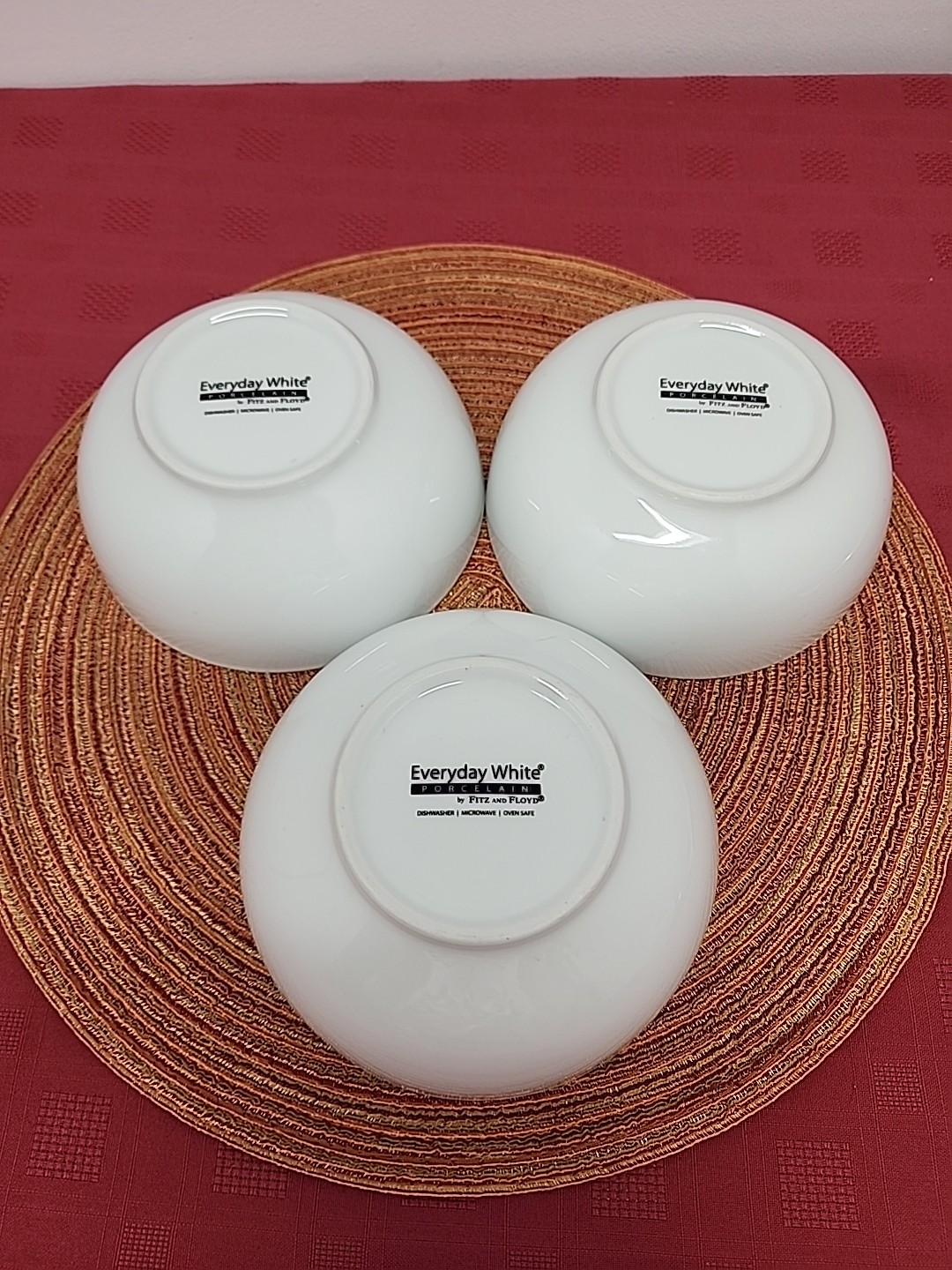 Fitz & Floyd Everyday White Coupe Soup/Cereal Bowls Set Of 3 6 ¼”