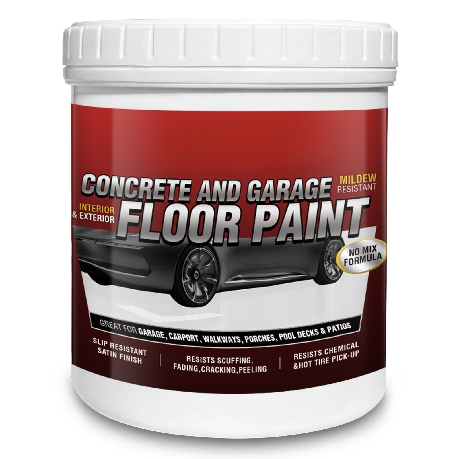 Professional epoxy floor paint kit (1 gallon white) - suitable for garage floors