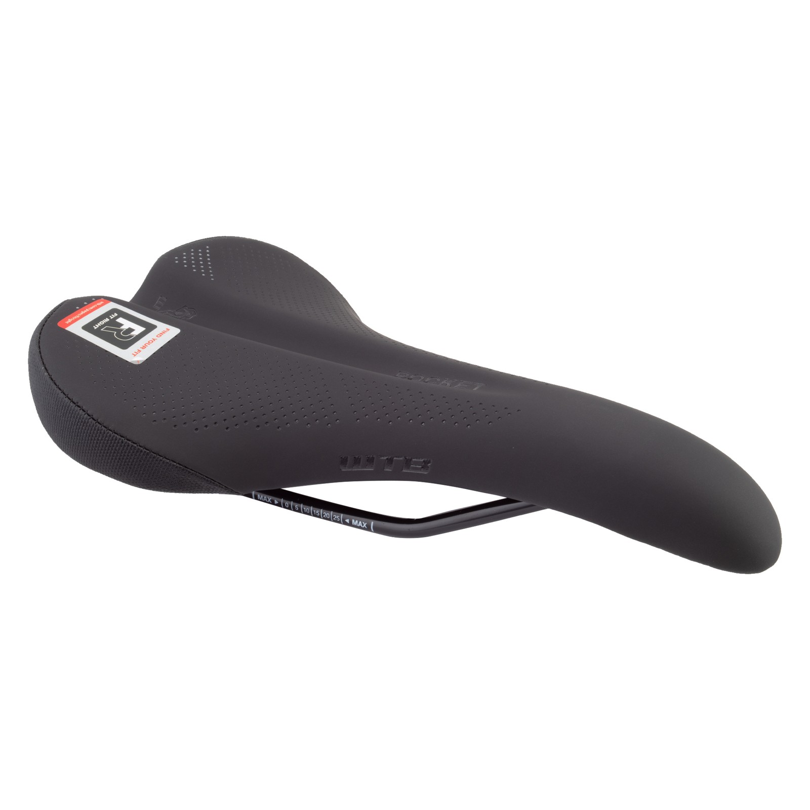 WTB Rocket Saddle, Medium 265x142mm, Standard 7x7mm Steel Rails,MTB/Gravel,Black