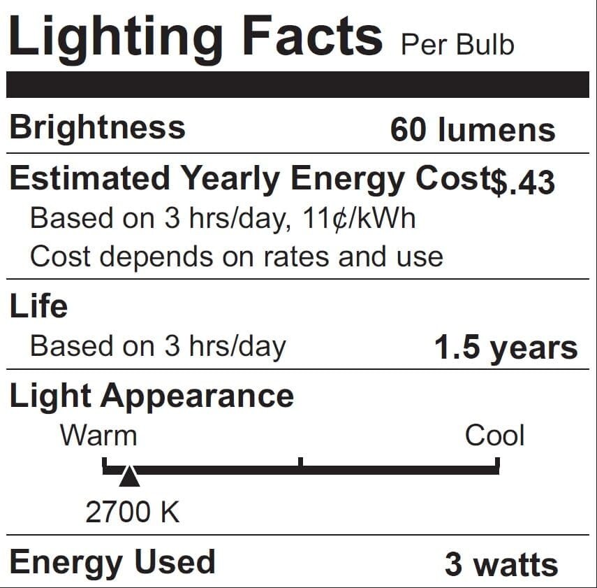 Creative Hobbies® 3W Flicker Flame Light Bulb-Flame Shaped, Stdard Base-5 bulbs