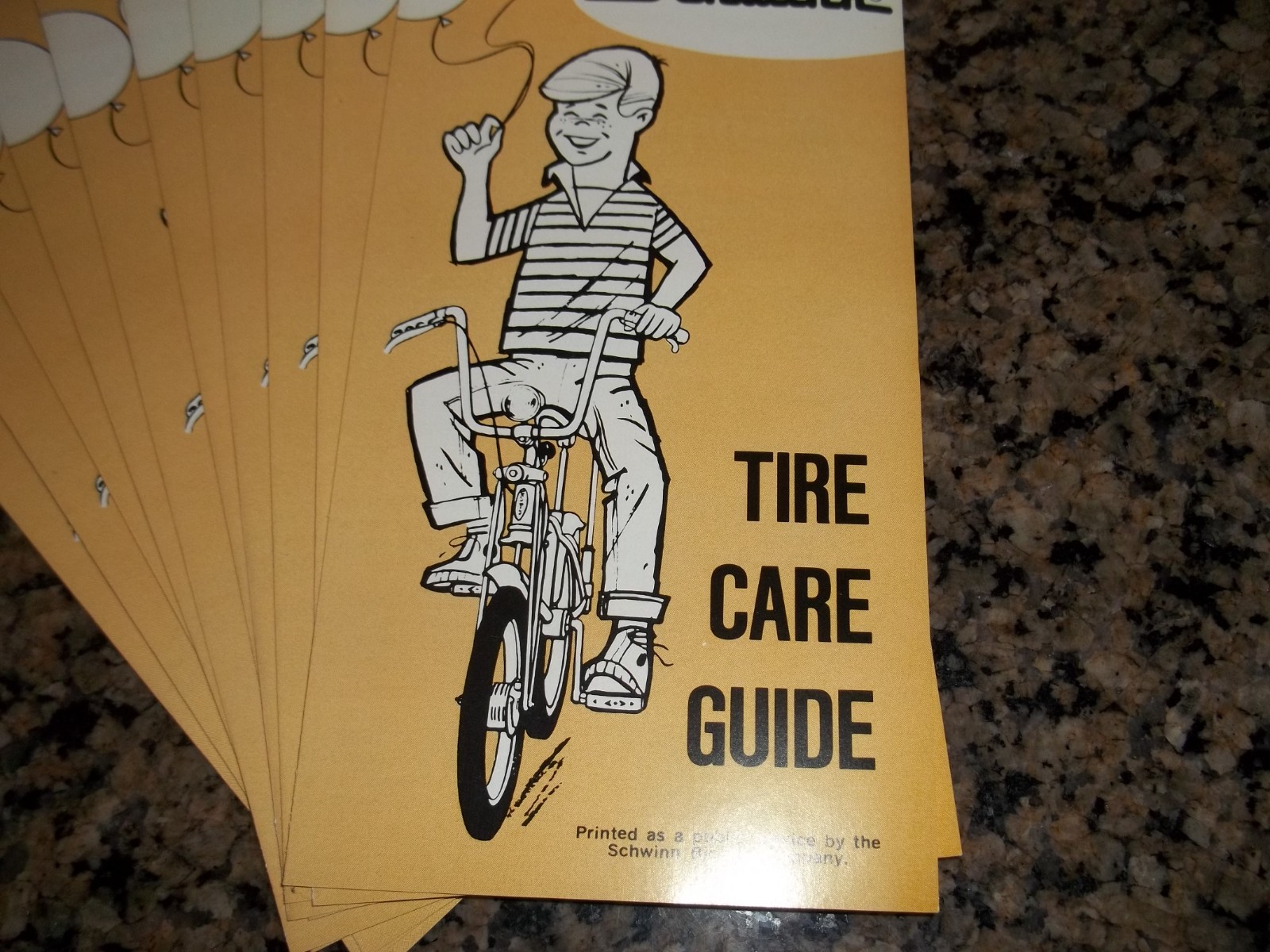 NOS SCHWINN STINGRAY KRATE 1970 TIRE CARE GUIDE ORIGINAL GREAT DISPLAY ITEM NEW
