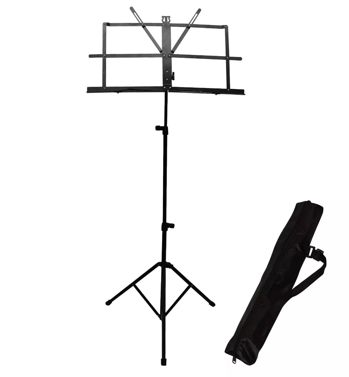 ChromaCast Folding Metal Music Stand w Carry Bag Adjustable Height Tripod Base