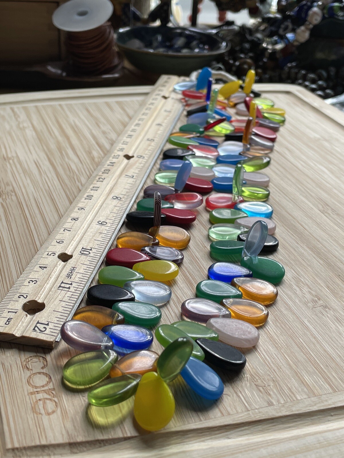 African Trade Beads Mali Wedding Necklace Czech Paddle Glass