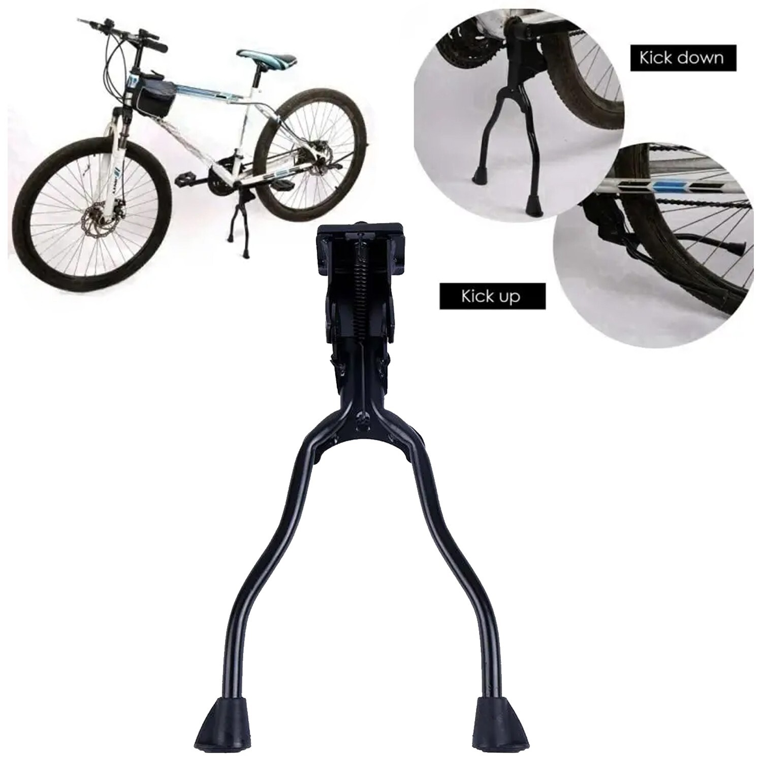 Double Leg Kickstand For Bike Center Mount Bicycle Stand Foldable Heavy Duty