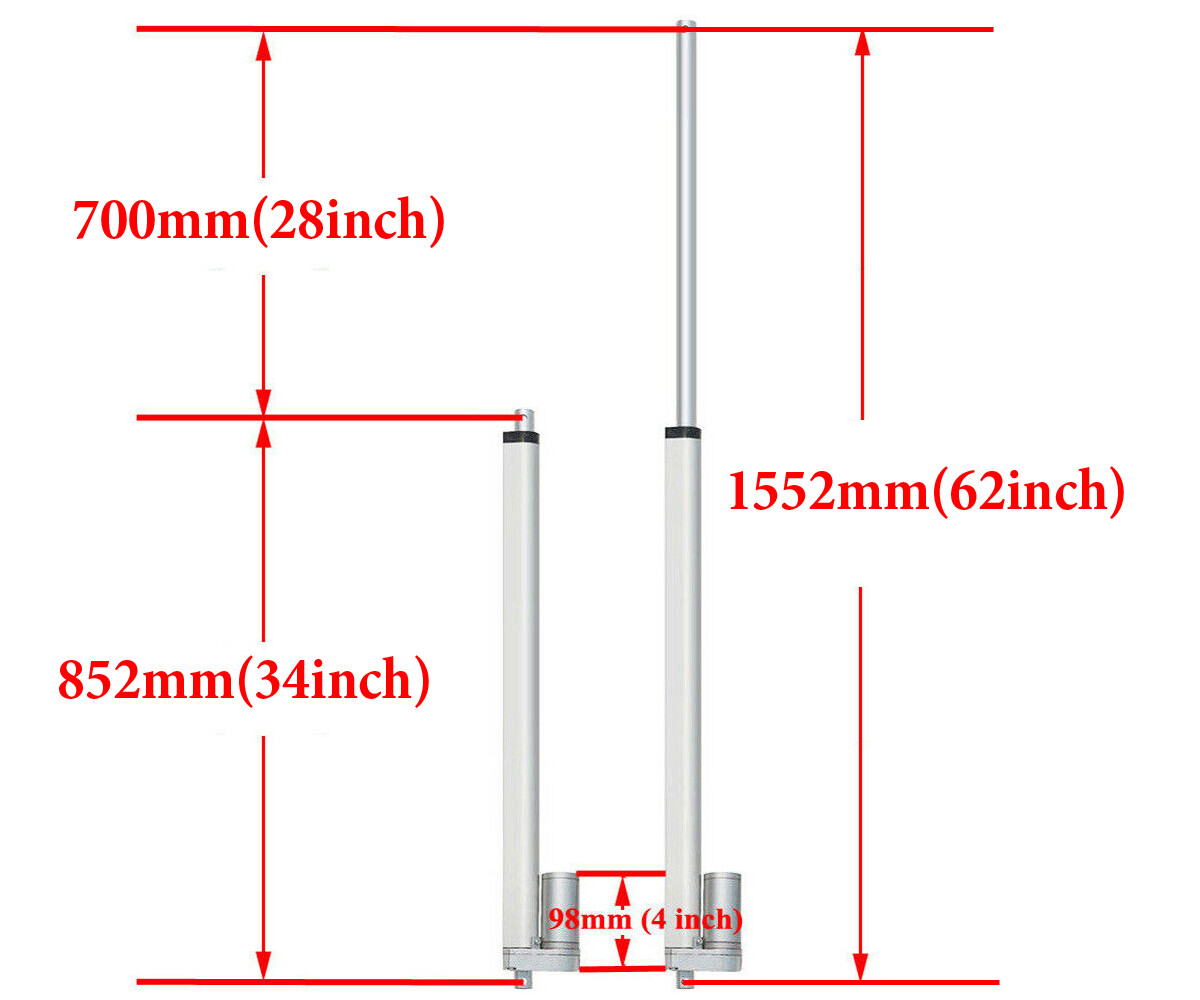 DC12V 2000N 120N 250N 700N 900N Linear Actuator with Remote Control 16inch 40in