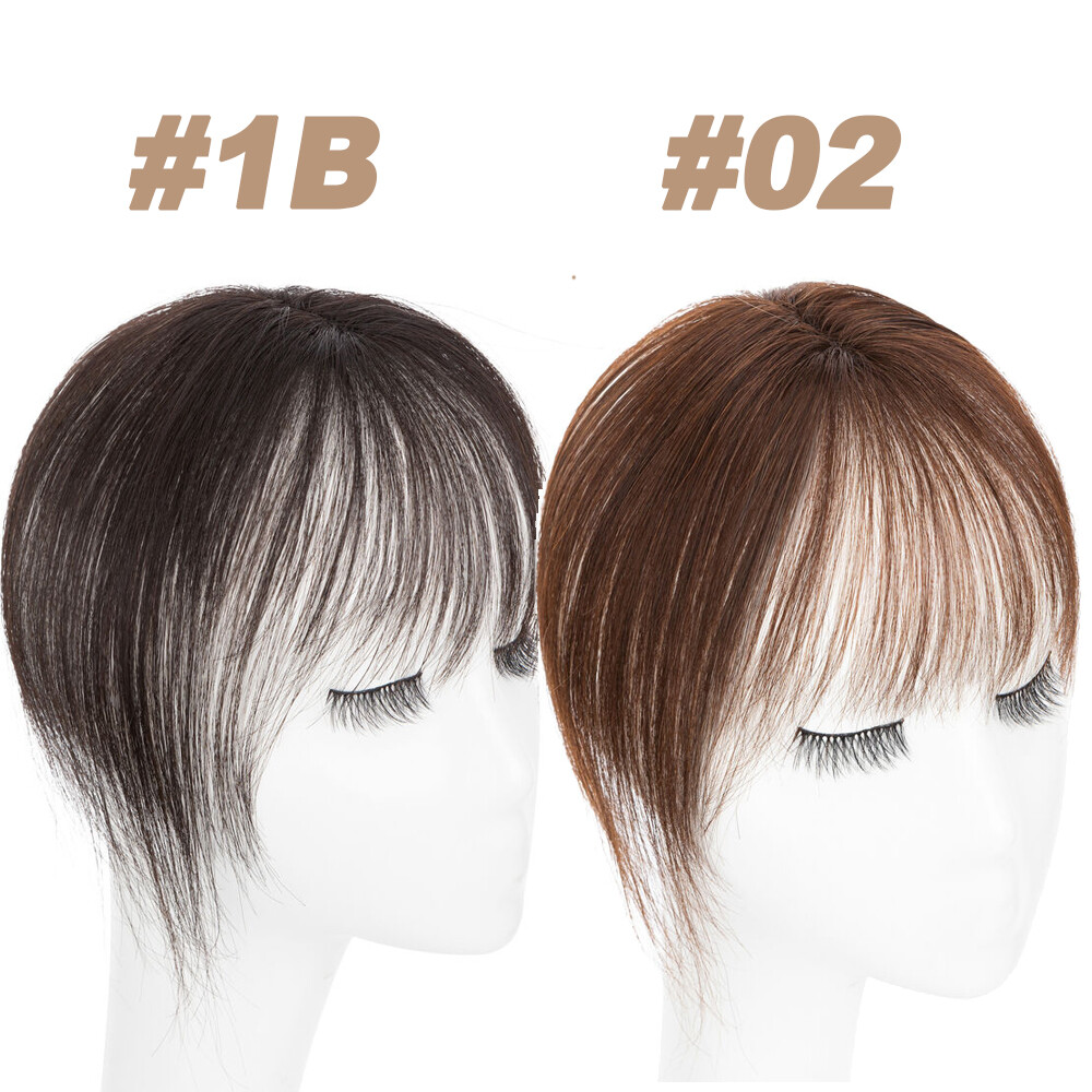 Clip In 100% Remy Air Thick Fringe Bangs Human Hair Extensions Hairpiece Topper