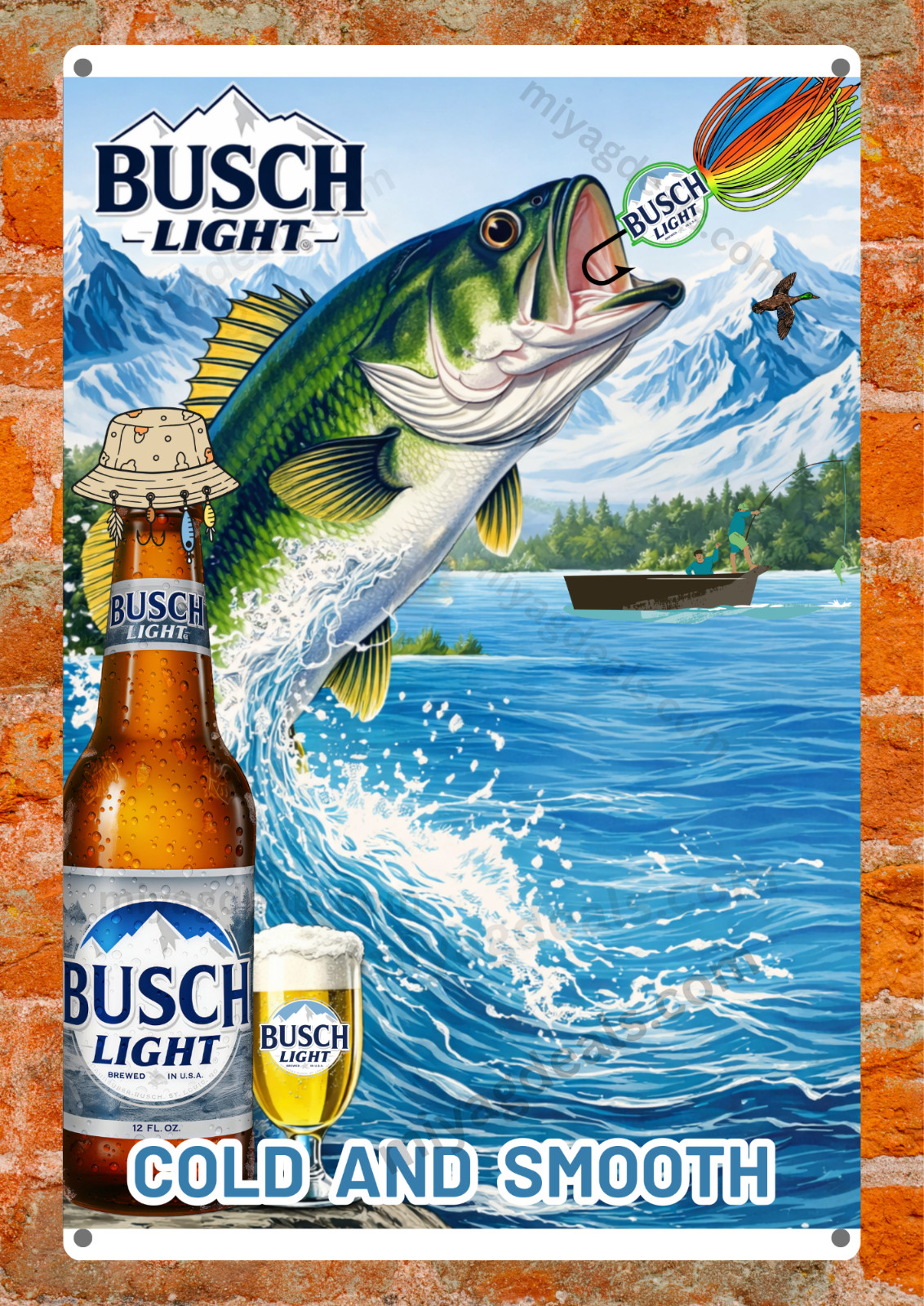 BLight Beer Hunting Metal Sign Funny Wildlife Deer Raccoon Wall Decor Read Des