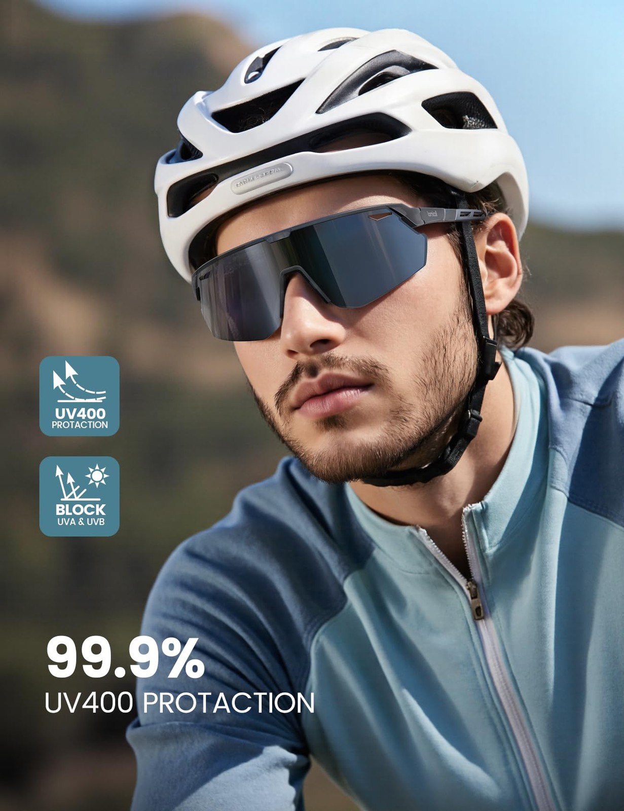 Lamicall Polarized Sports Sunglasses for Men Women, Gray Frame - Lens