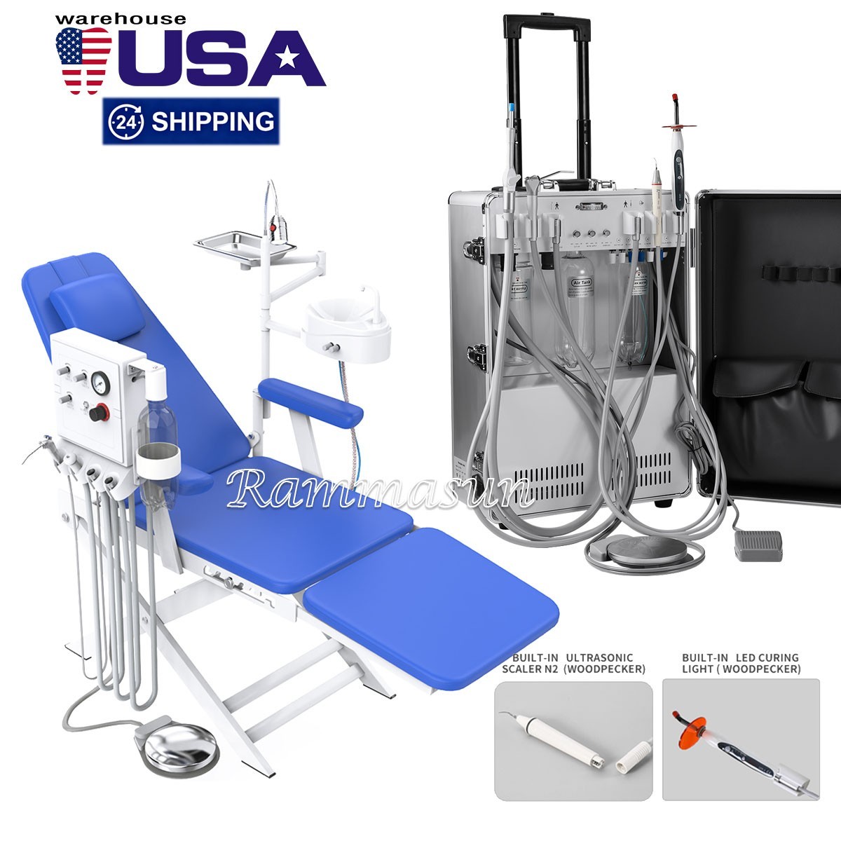 Portable Dental Unit System with Compressor suction system/Folding Chair+Turbine