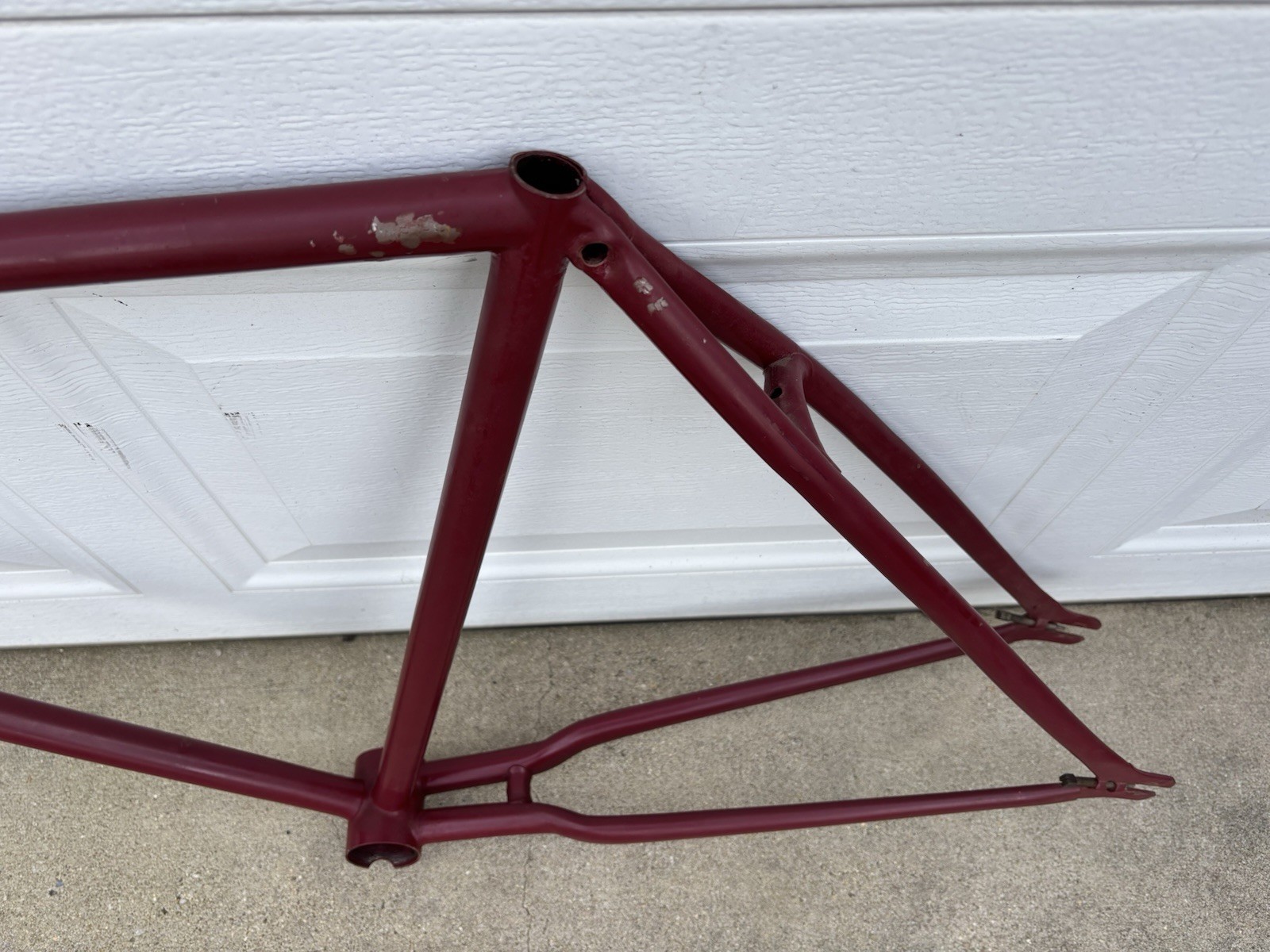 ANTIQUE 1900'S CIRCA ADLAKE 28" REPAINTED MOTORBIKE FRAME SET