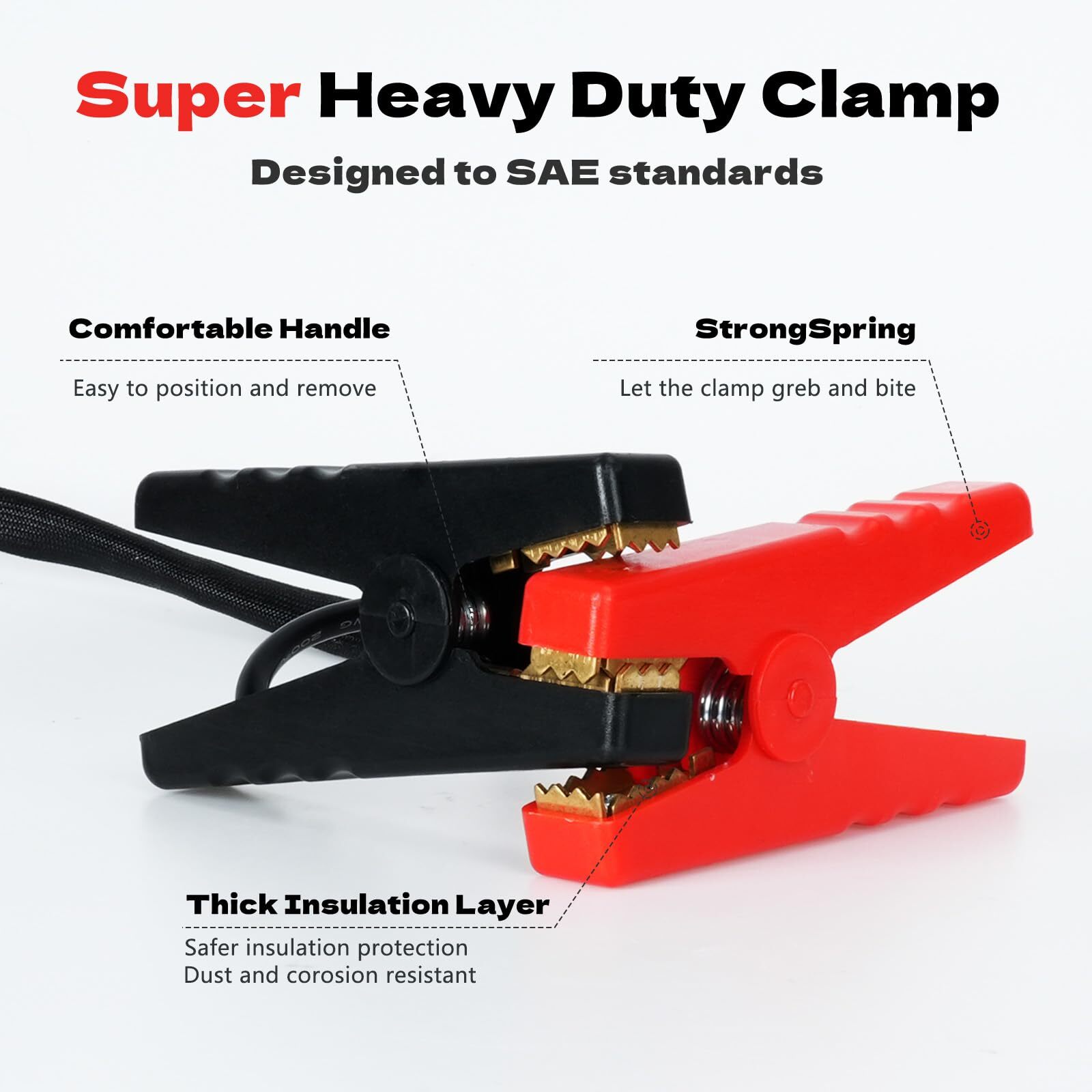 Jumper Cables with Adapter for Dewalt 20V Battery 3.3FT 8AWG Portable Battery