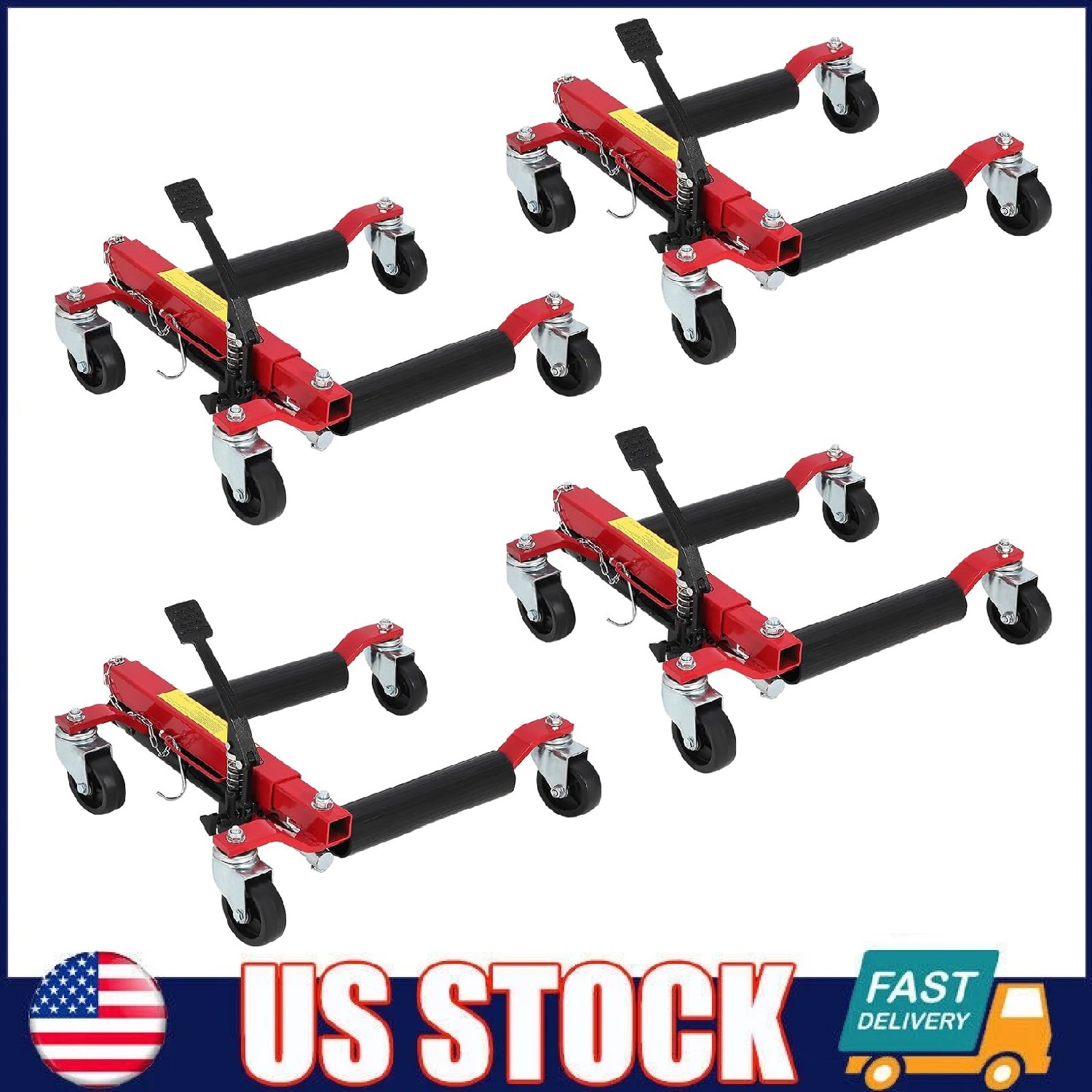 4 Set Car Wheel Dolly ,6000 Lbs Heavy Duty Hydraulic Vehicle Positioning Jacks