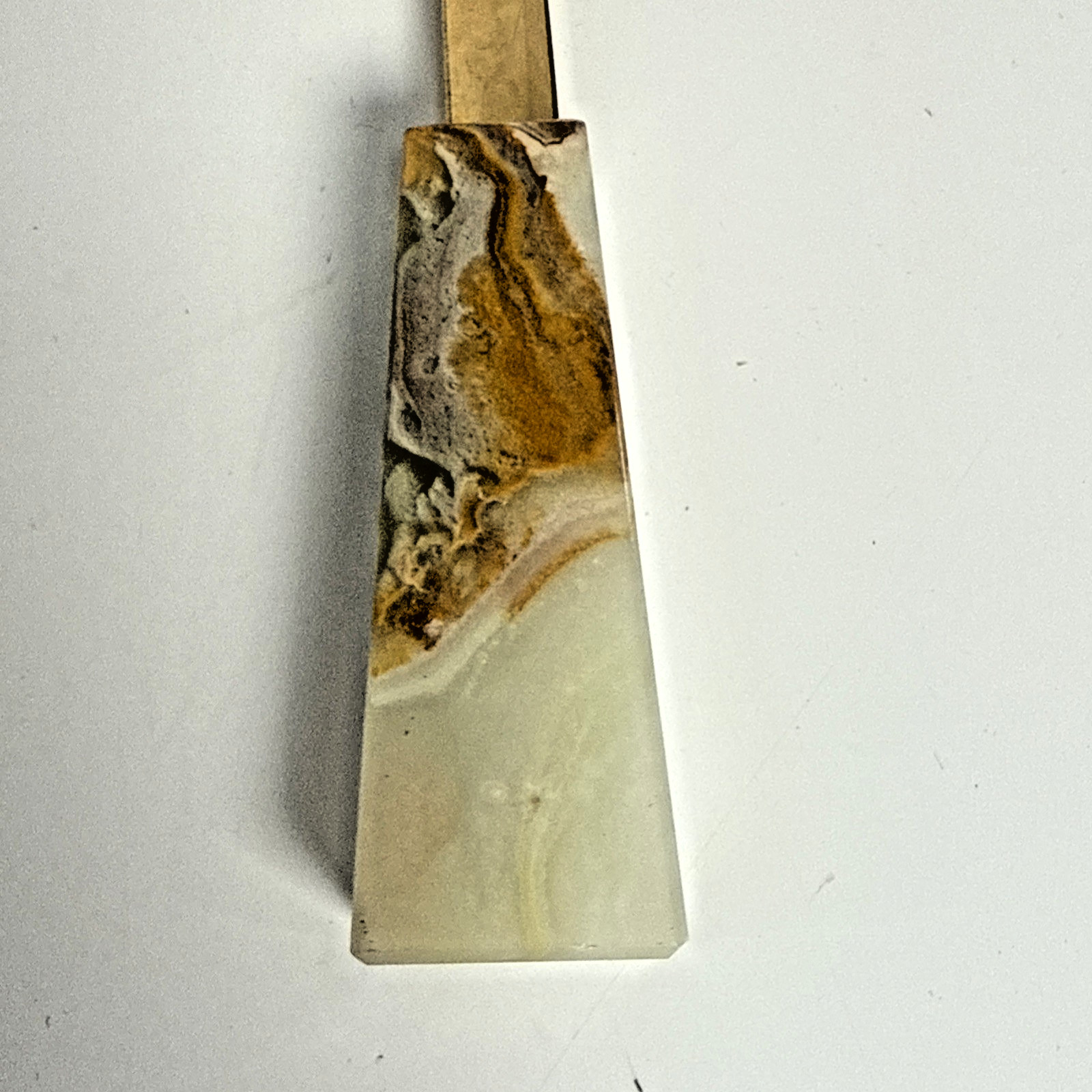 Onyx Italian Marble Rocker Desk Ink Blotter & Letter Opener