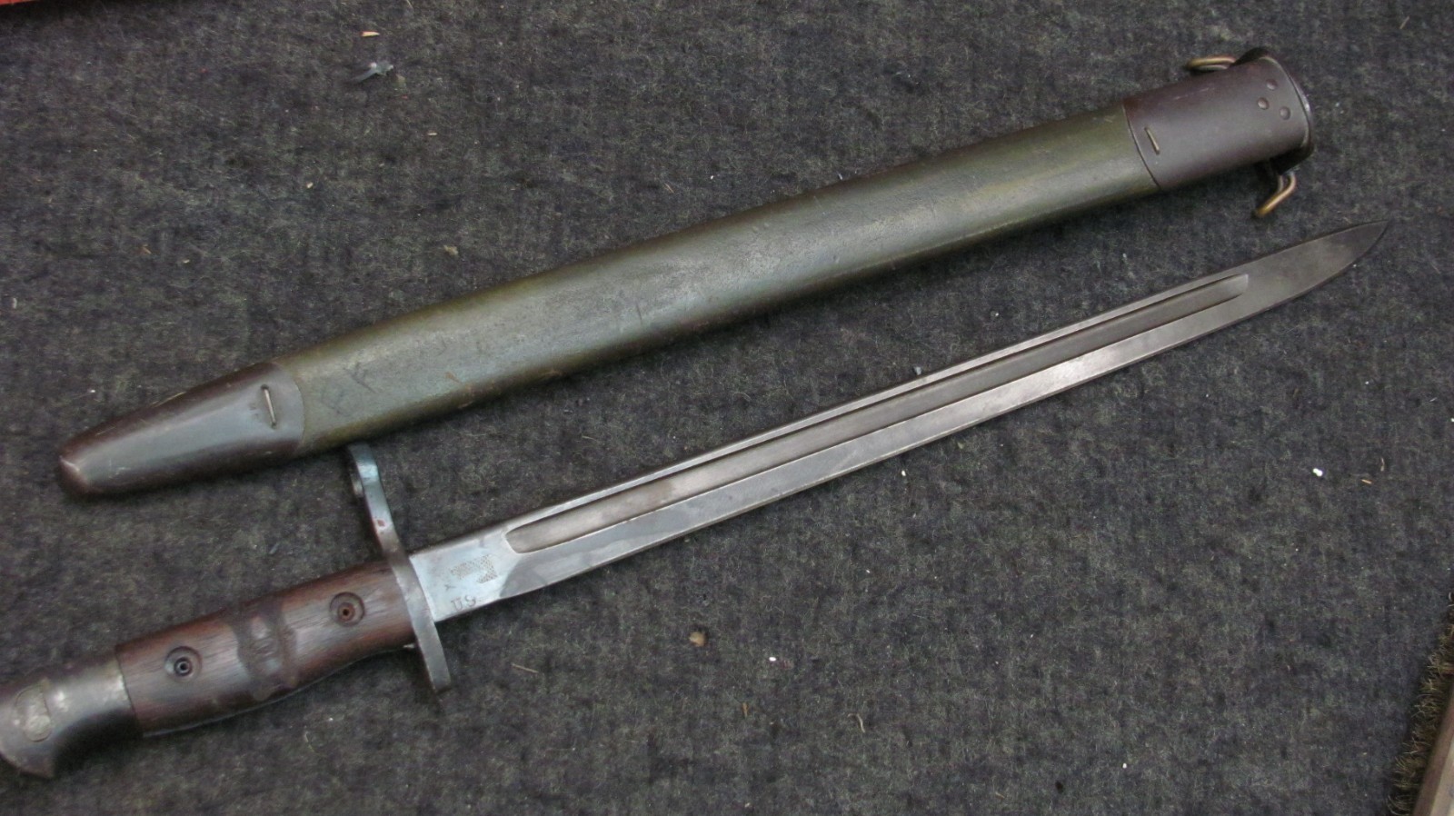 WWI US Army M1917 Enfield Rifle Bayonet w/Scabbard Remington - Trench Shotgun 1