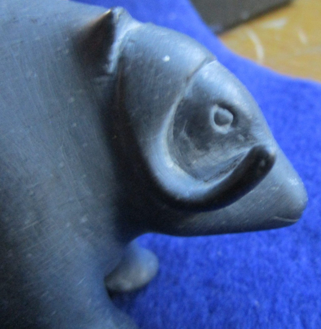 Vintage QINGAUK Mary Kaniak INUIT Sculpture MUSK OX Stone Carving 1960's ARCTIC