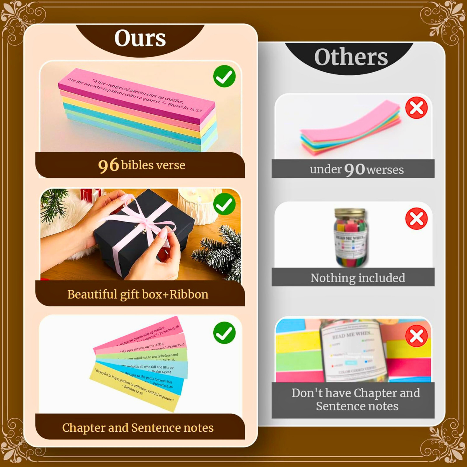 96 Colored Bible Verses Jar Christian Gift Inspirational Scripture Jar for Women