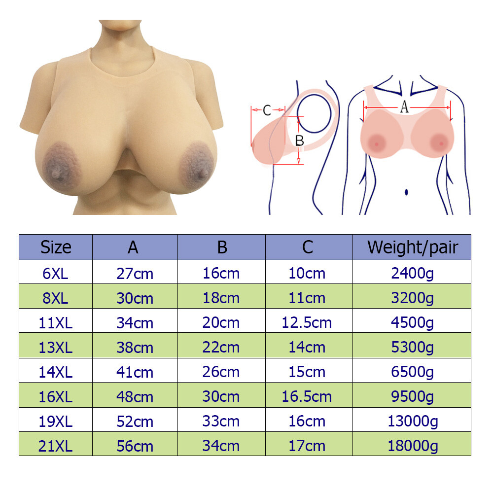 IVITA Big Areola Silicone Breast Forms 11XL I Cup Prothesis Silicone Boobs