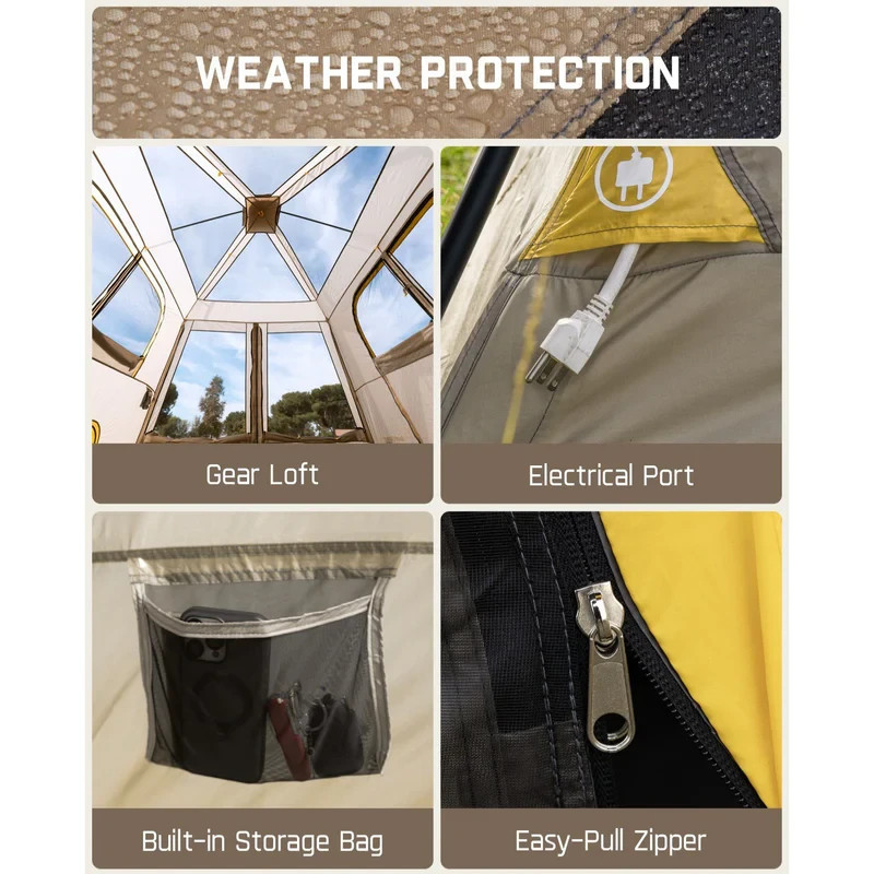 FanttikOutdoor Zeta C8 Air 8 Person Camping Tent Ultralight Design