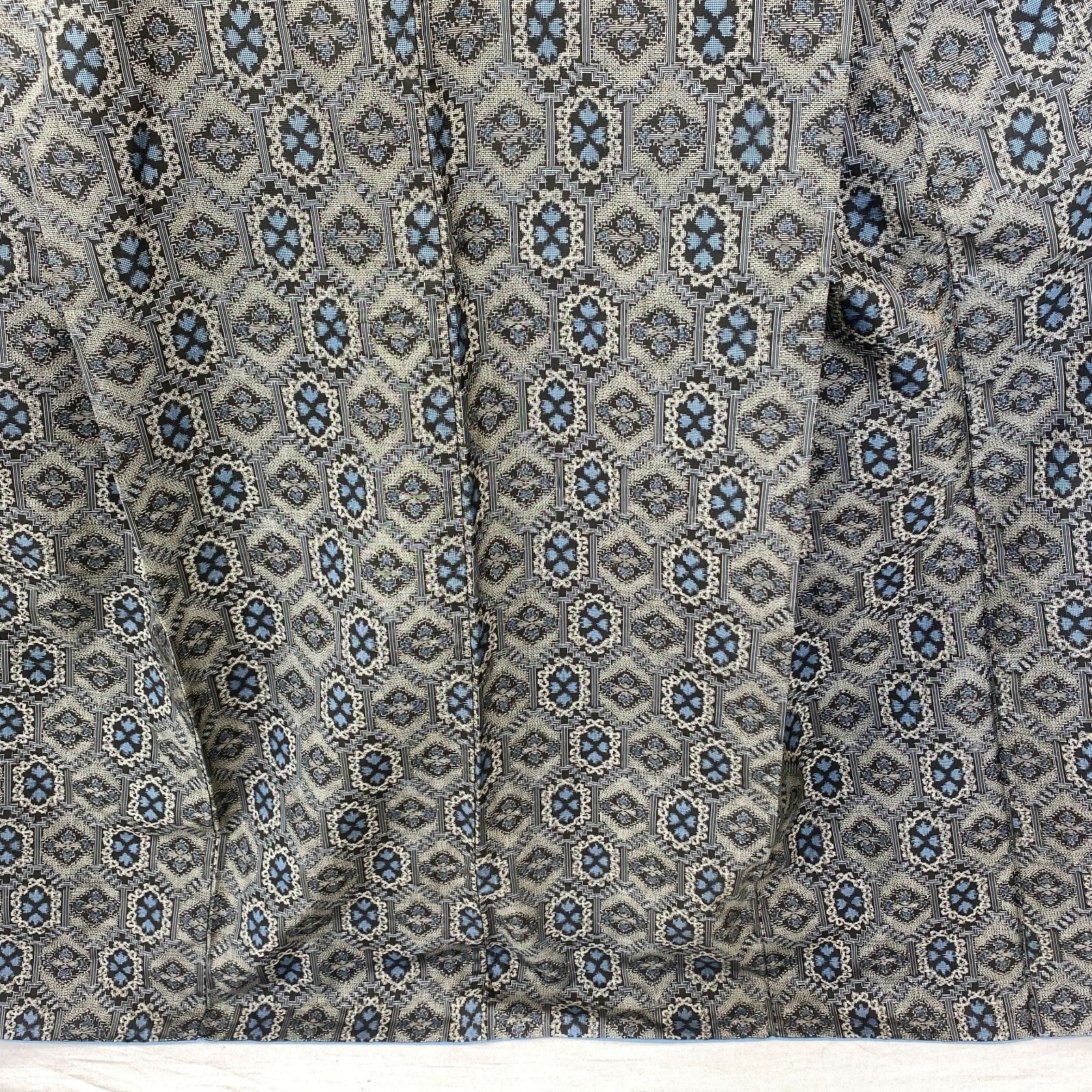 Japanese Vintage Kimono Silk Gray Oshima Traditional Authentic Length 66 in