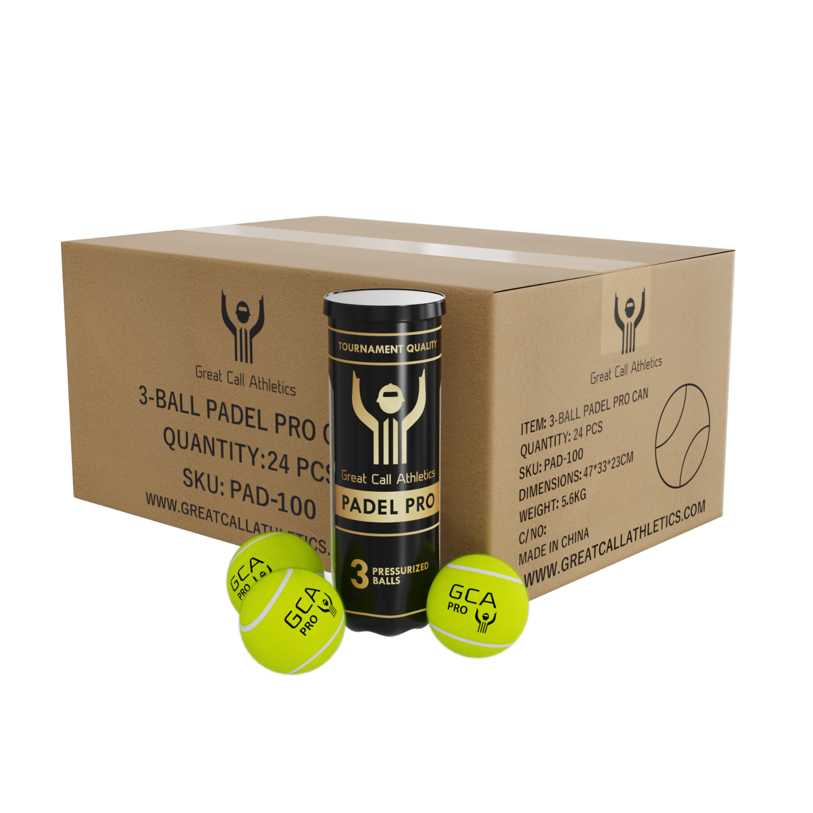 Great Call Athletics | Padel Pro 3 Ball Can | Professional Tournament Quality