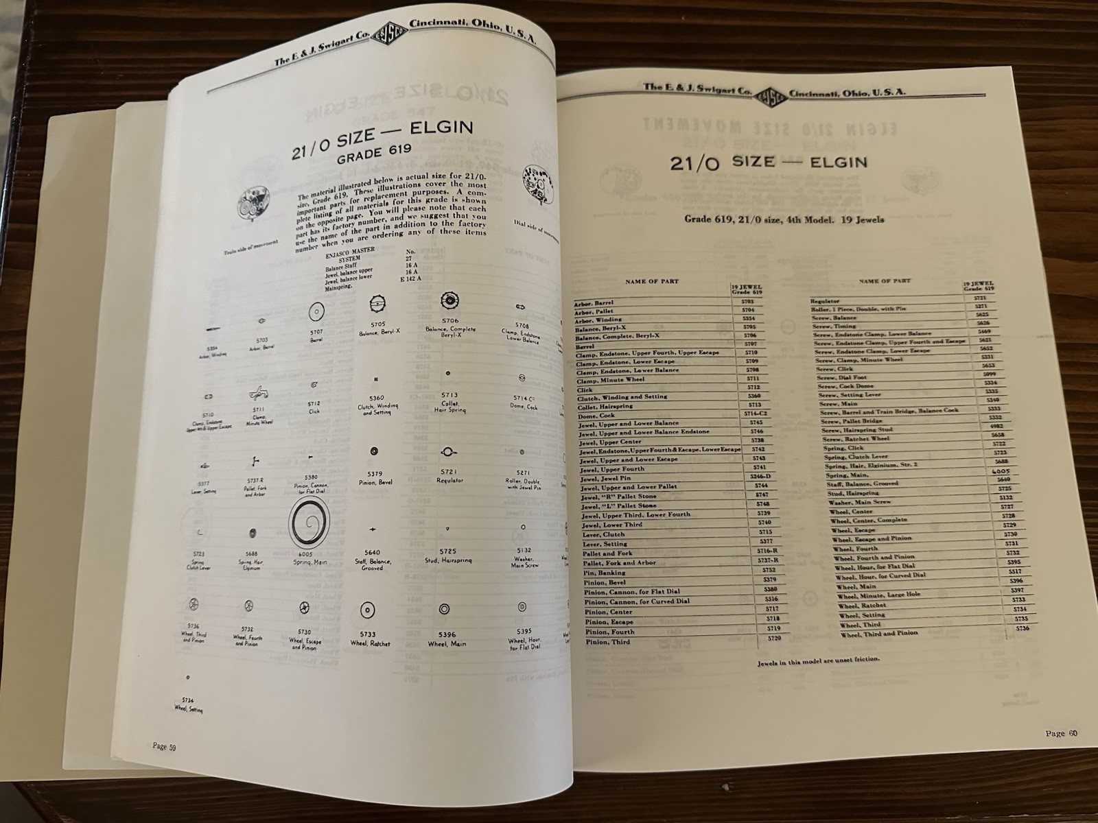 1952 Illustrated Manual of American Watch Movements Original E & J Swigart RARE