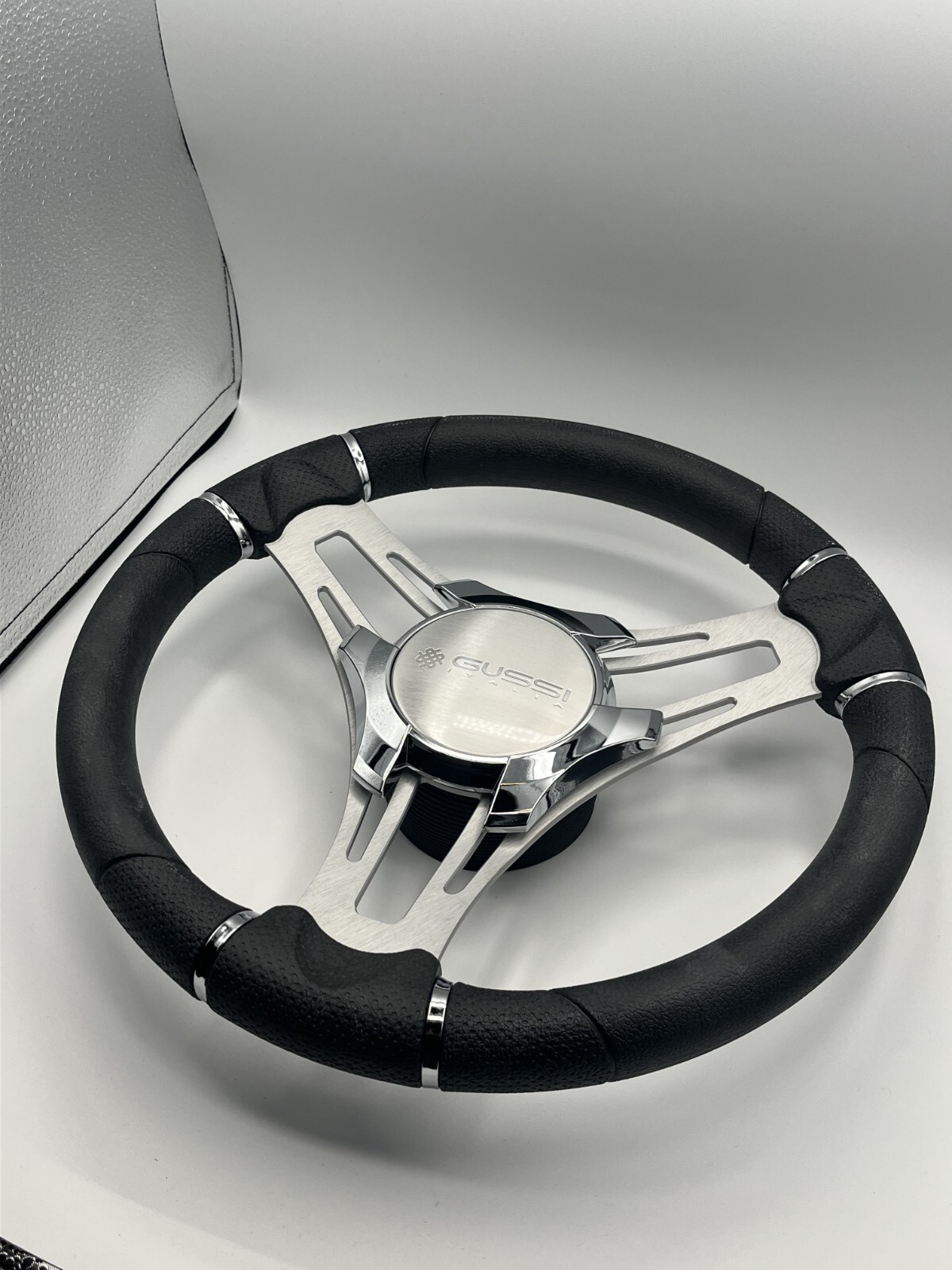 Verona Boat Steering Wheel Gray Brushed Aluminum Spokes KEYED or SPLINED HUB