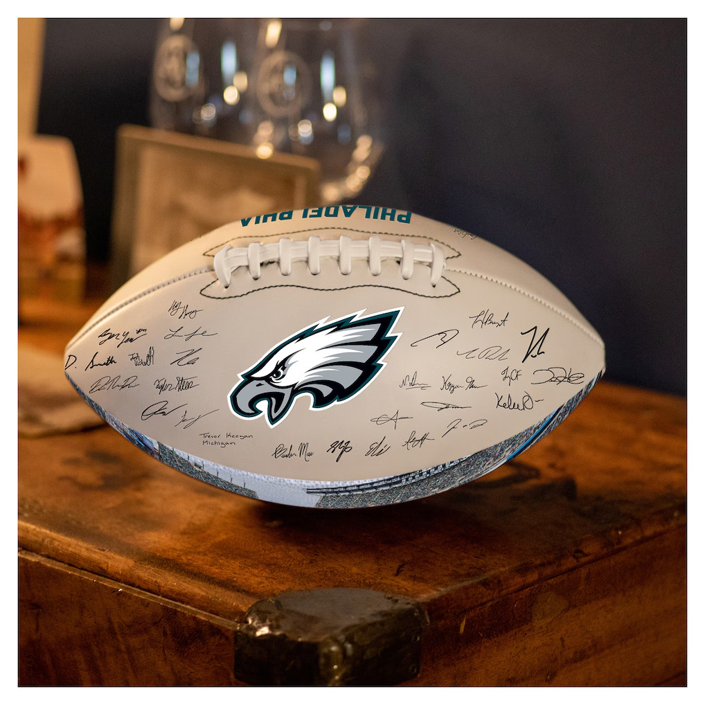 Philadelphia Eagles Logo Brands 2025 Autograph Signature Football