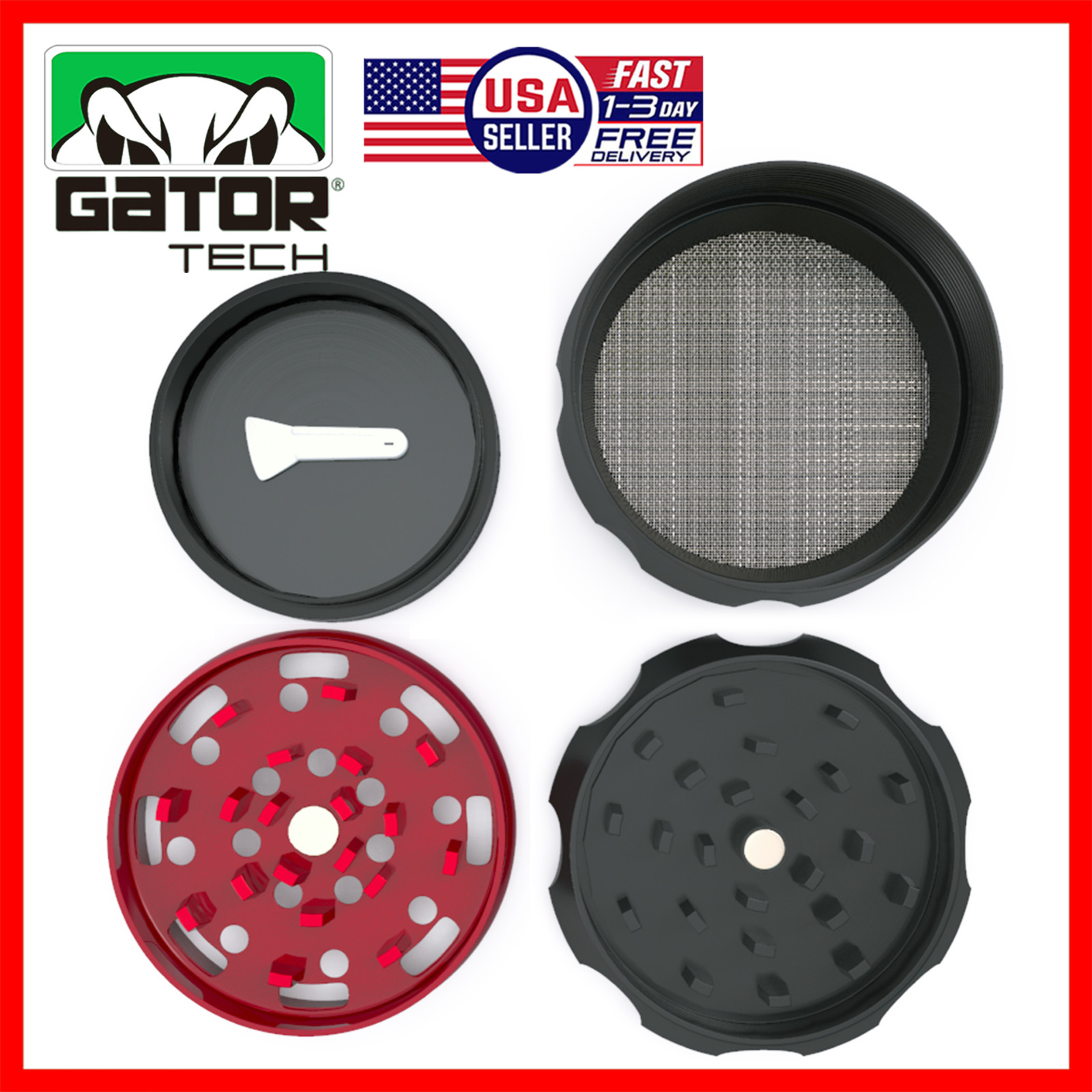 Tobacco Herb Grinder Spice Herbal Metal Crusher 2.5” Large Hand Handle Muller