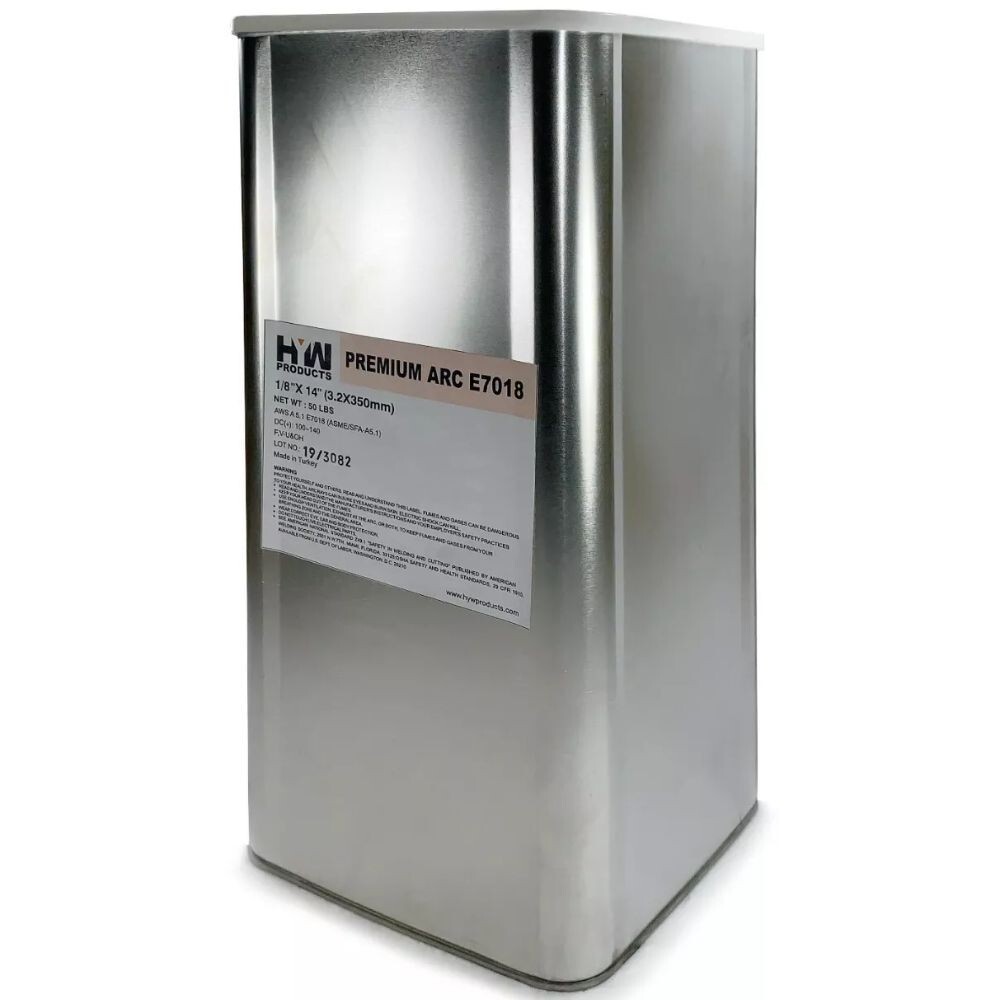 E7018 1/8" Premium Arc Carbon Steel Electrode Hermetically Sealed Can 50 lbs
