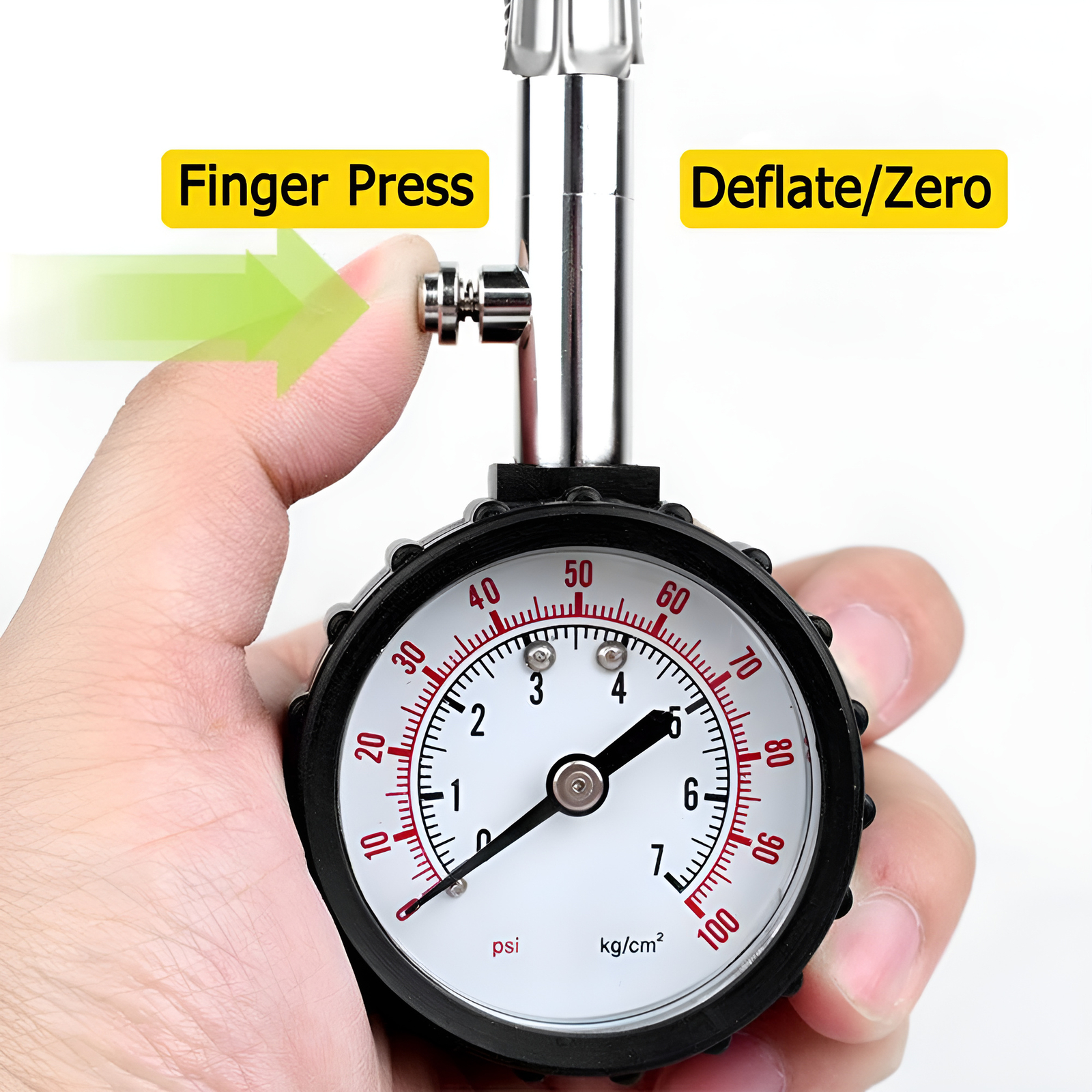 100 PSI Mechanical Tire Pressure Gauge Twist Chuck Car Truck Motorcycle Bicycle