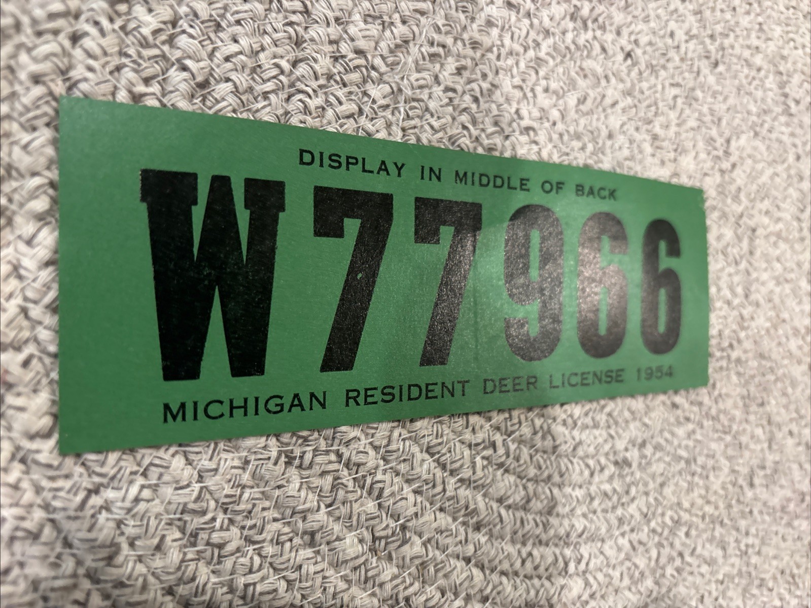 1954 Michigan Resident Deer License