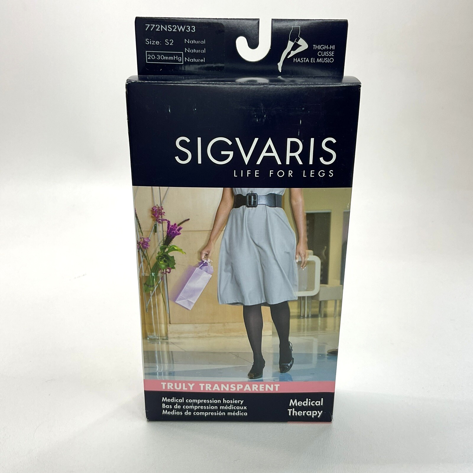 Sigvaris Transparent 20-30 mmHg Medical Compression THIGH HIGH Stay Up Band S2..