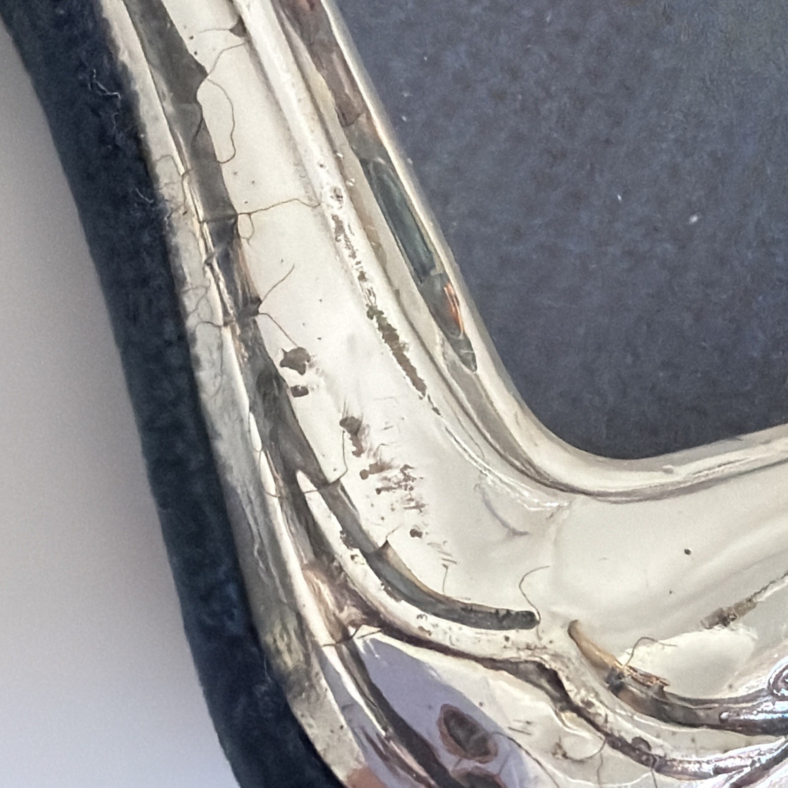 Vintage Sterling Silver 925 Small Frame Velvet 2x3 R 1÷2gv Riccio Argenti Italy