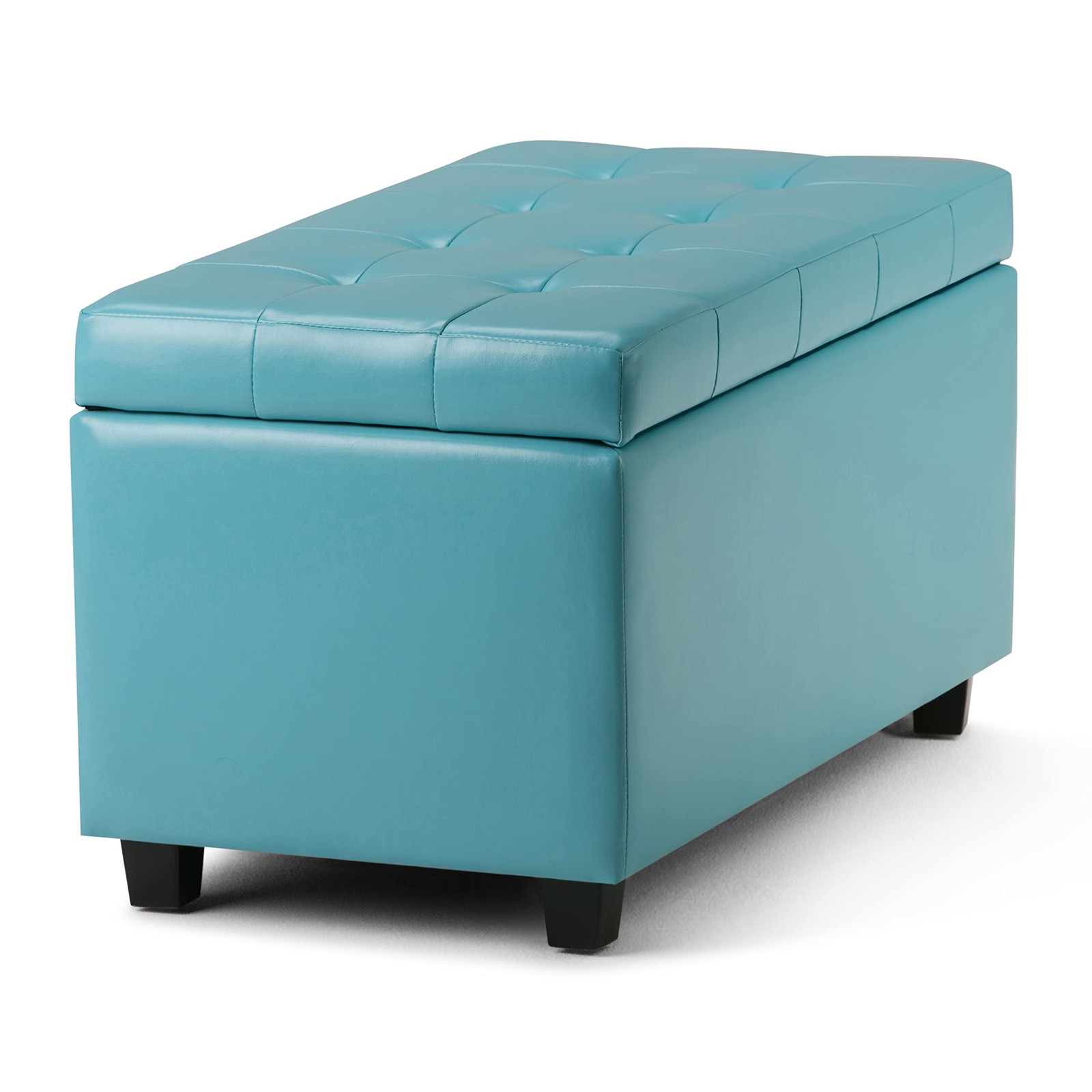 Cosmopolitan Storage Ottoman - 34 inch Wide Upholstered Vegan Leather Rectang...