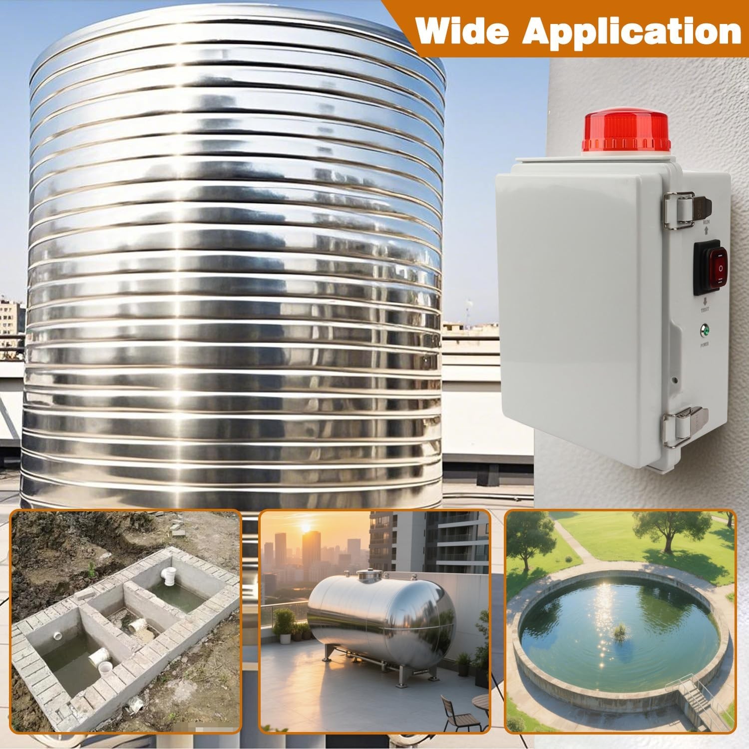 Upgraded Septic Control Panel with Septic Alarm, Pump Circuit Breaker, 14 AWG