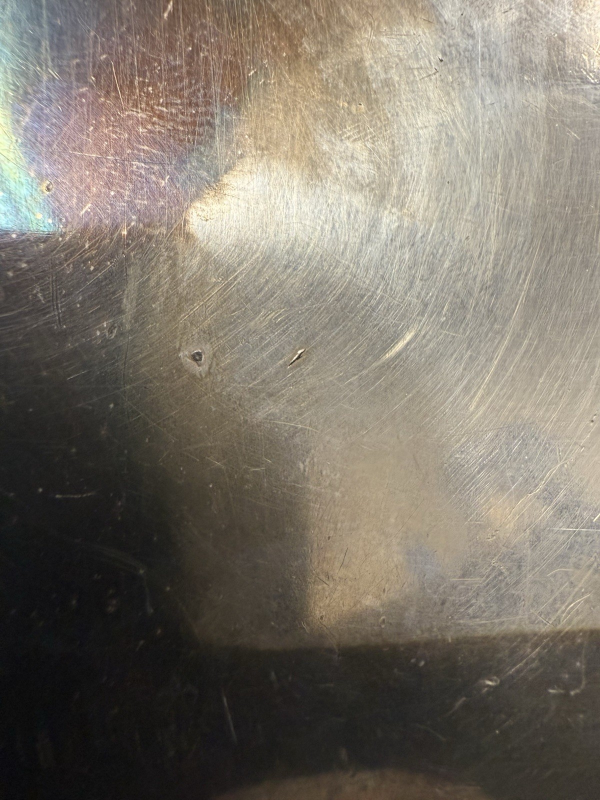 Dented / Damaged MERIDEN B SILVER PLATE Whiskey Flask - Golf Monogram